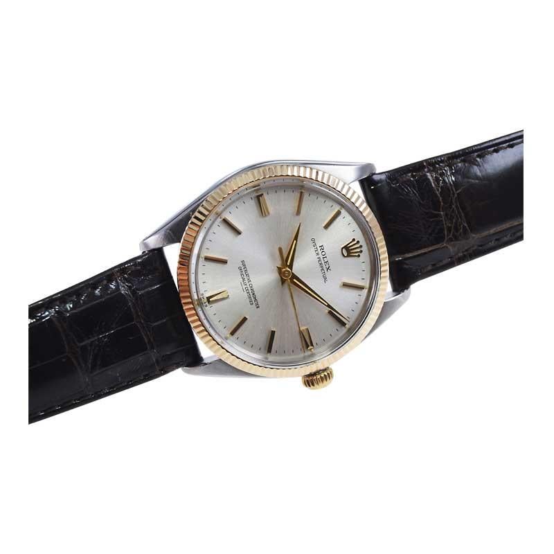 Modern Rolex Two Tone Steel and Gold Oyster Perpetual with Original Dial from Mid 60's