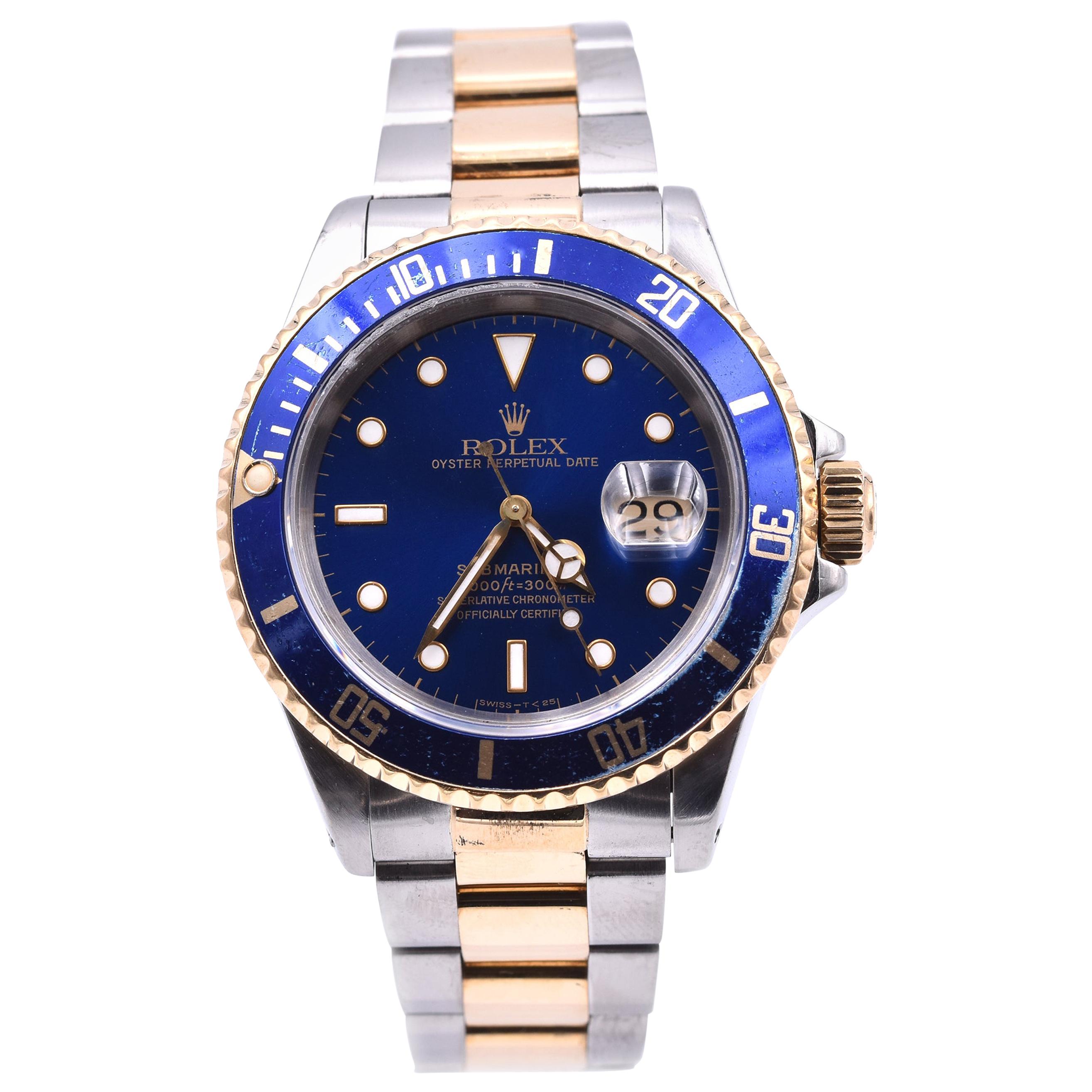 Rolex Two-Tone Submariner with Blue Dial/Bezel Watch Ref. 5947