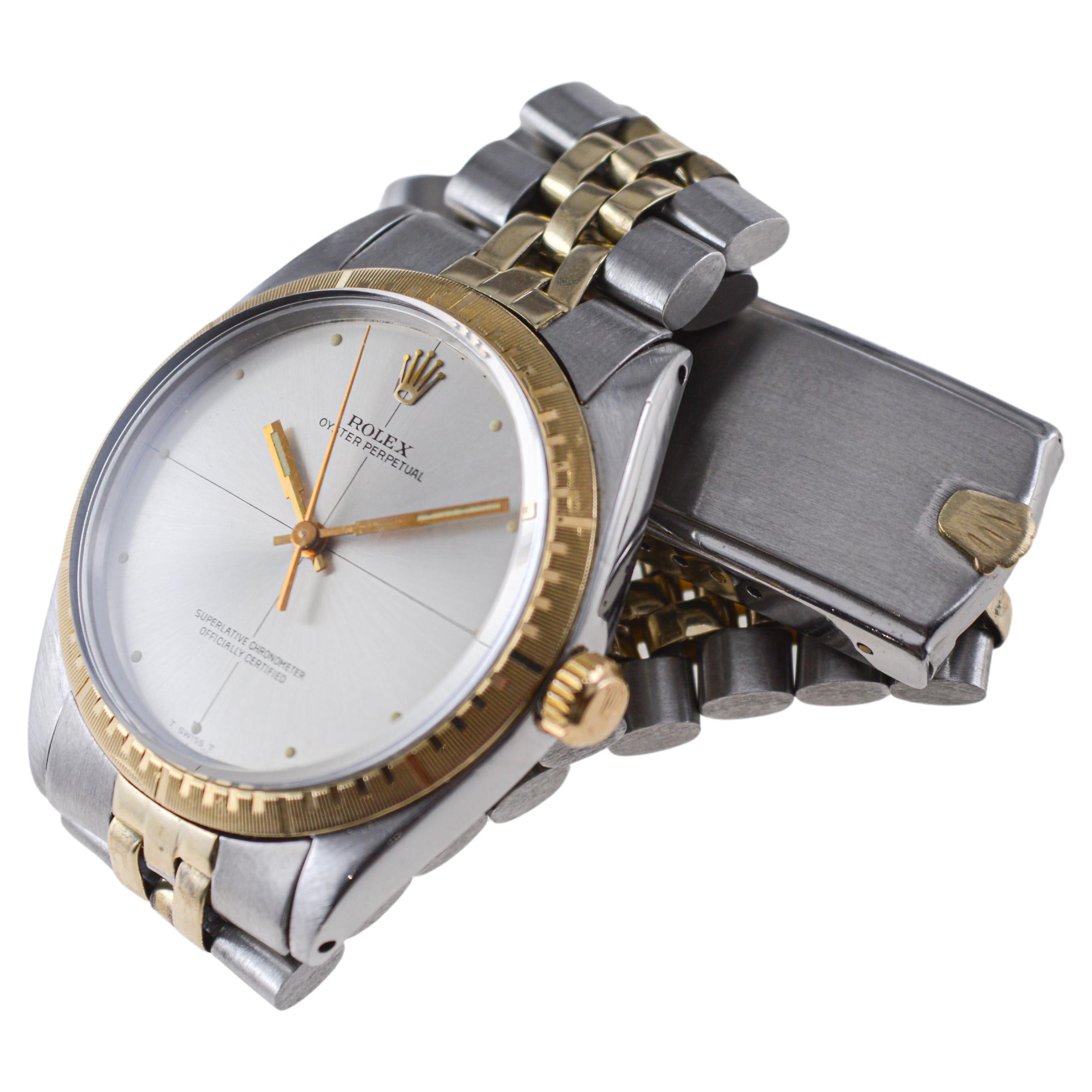 Rolex Two Tone Zephyr with Original Bracelet from 1968 For Sale 1