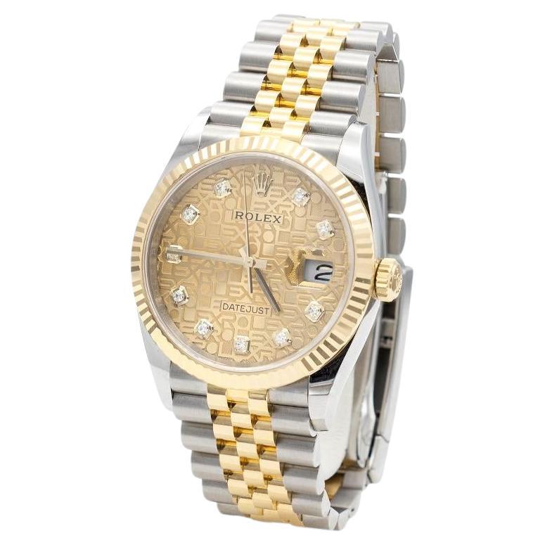 Rolex Two-Toned Logo Face Datejust Watch
