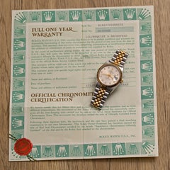 Rolex Two-Tones Datejust Silver Dial with Diamond Indexes w/ paper Ref. 16233G