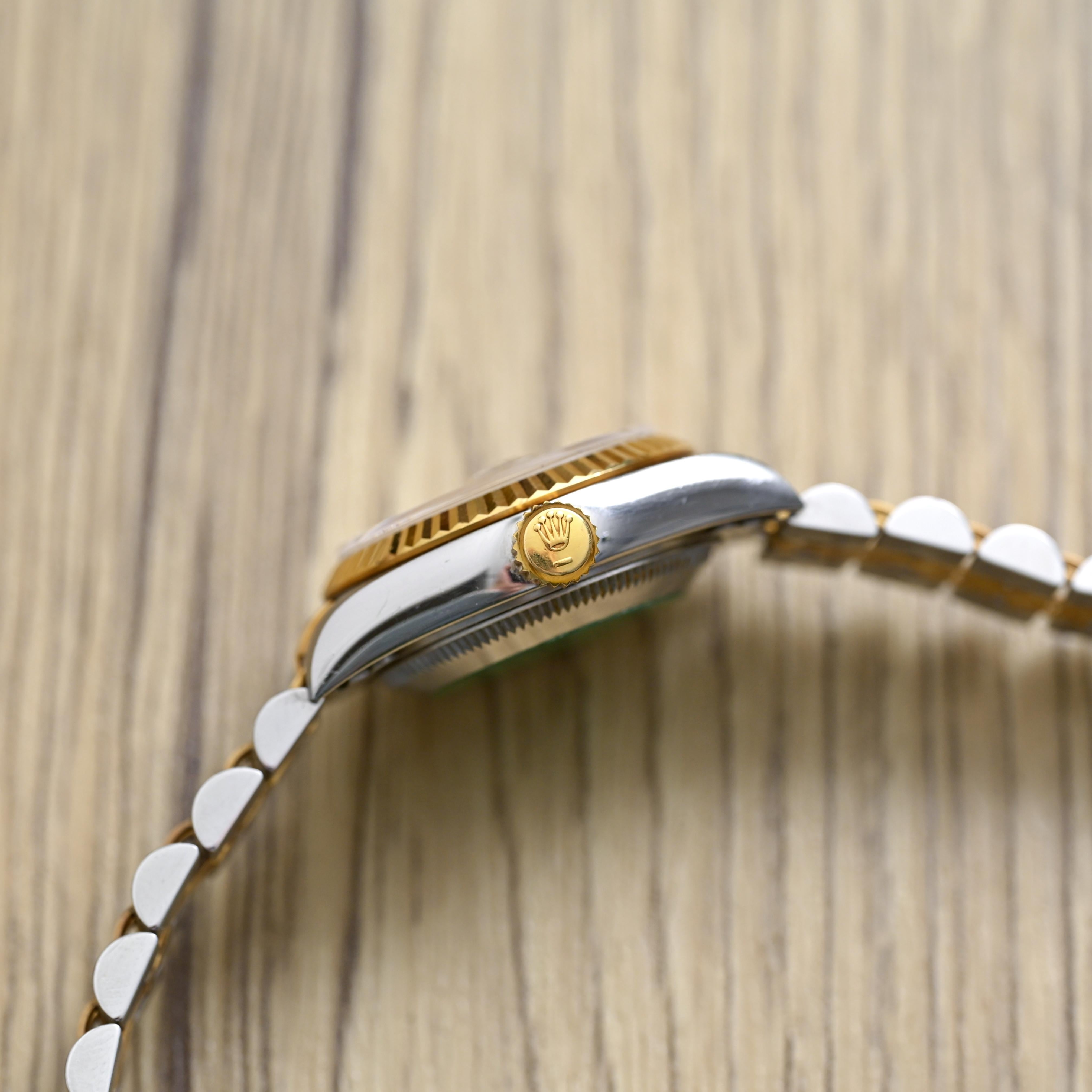 Rolex Two-Tones Lady Datejust Computer Zifferblatt w / Papier Ref. 69173 im Angebot 7