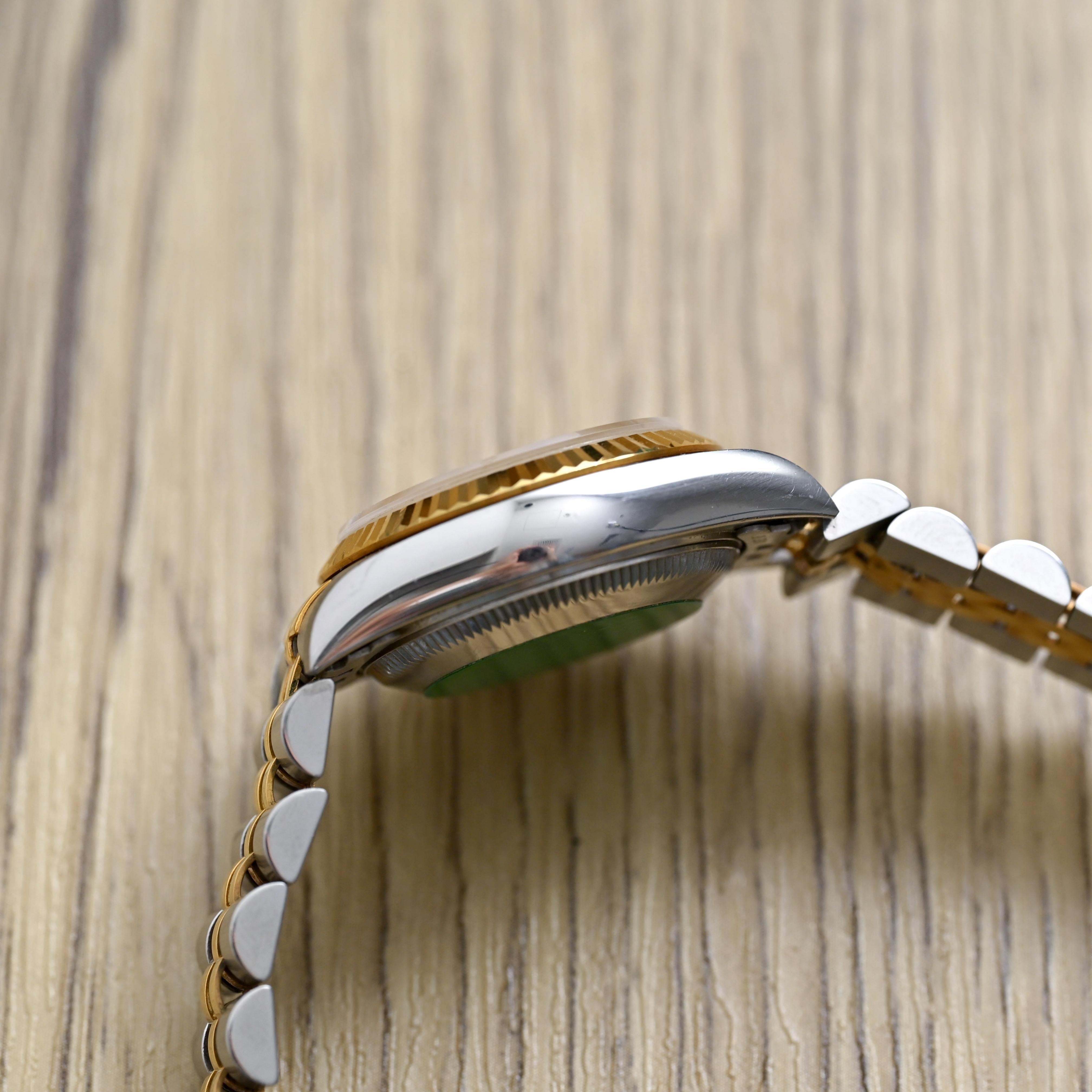 Rolex Two-Tones Lady Datejust Computer Zifferblatt w / Papier Ref. 69173 im Angebot 8