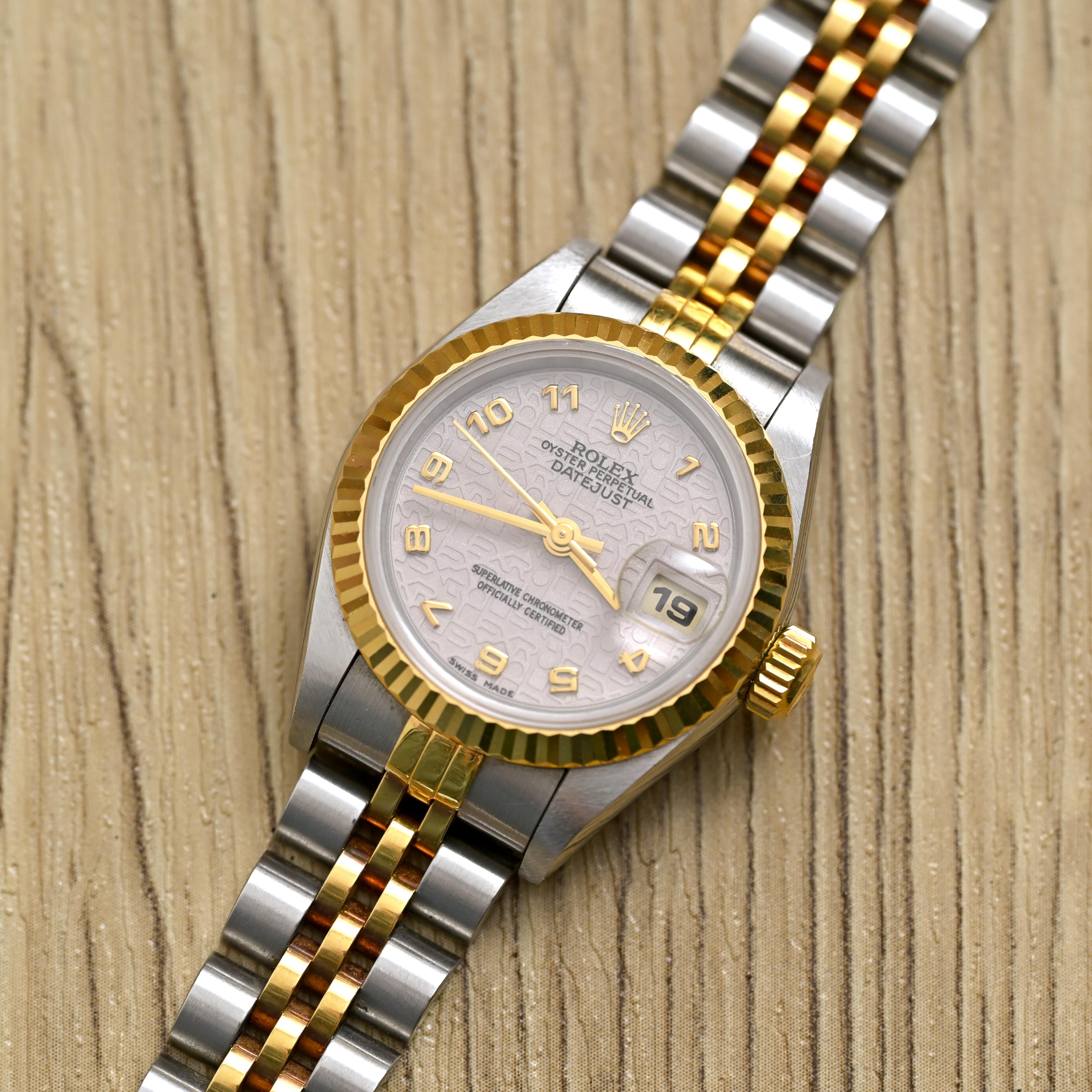 Rolex Two-Tones Lady Datejust Computer Zifferblatt w / Papier Ref. 69173 im Angebot 3