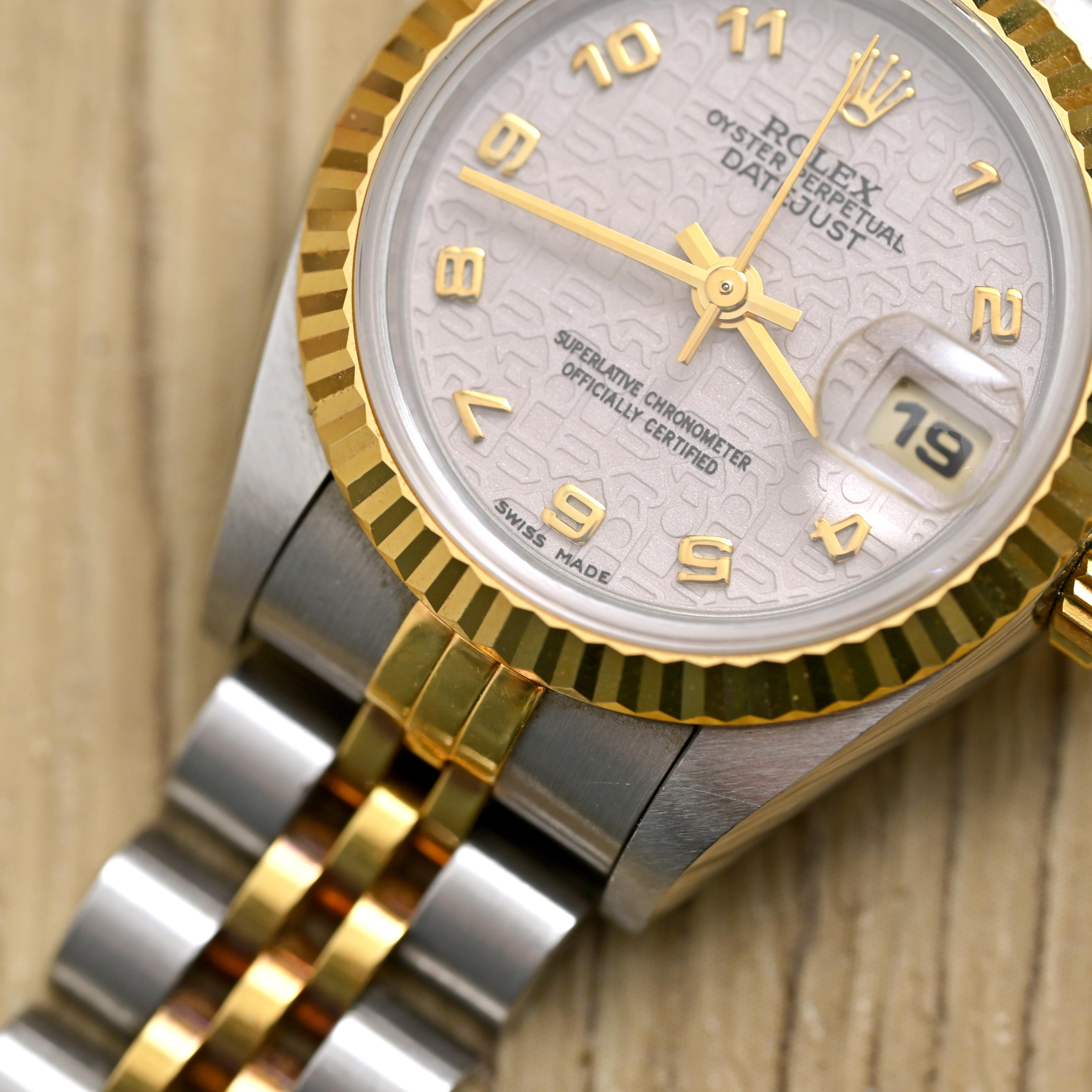 Rolex Two-Tones Lady Datejust Computer Zifferblatt w / Papier Ref. 69173 im Angebot 4