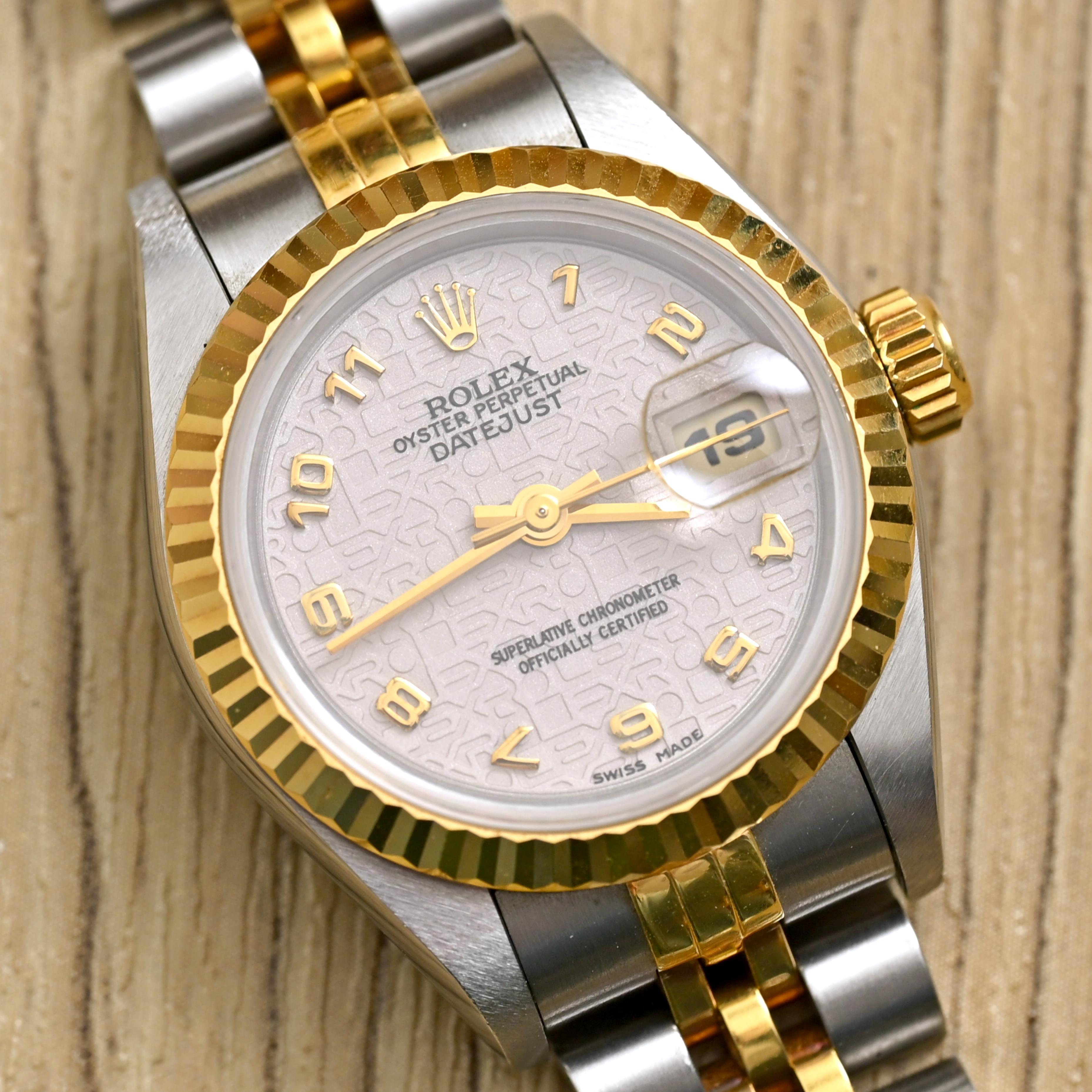Rolex Two-Tones Lady Datejust Computer Zifferblatt w / Papier Ref. 69173 im Angebot 5