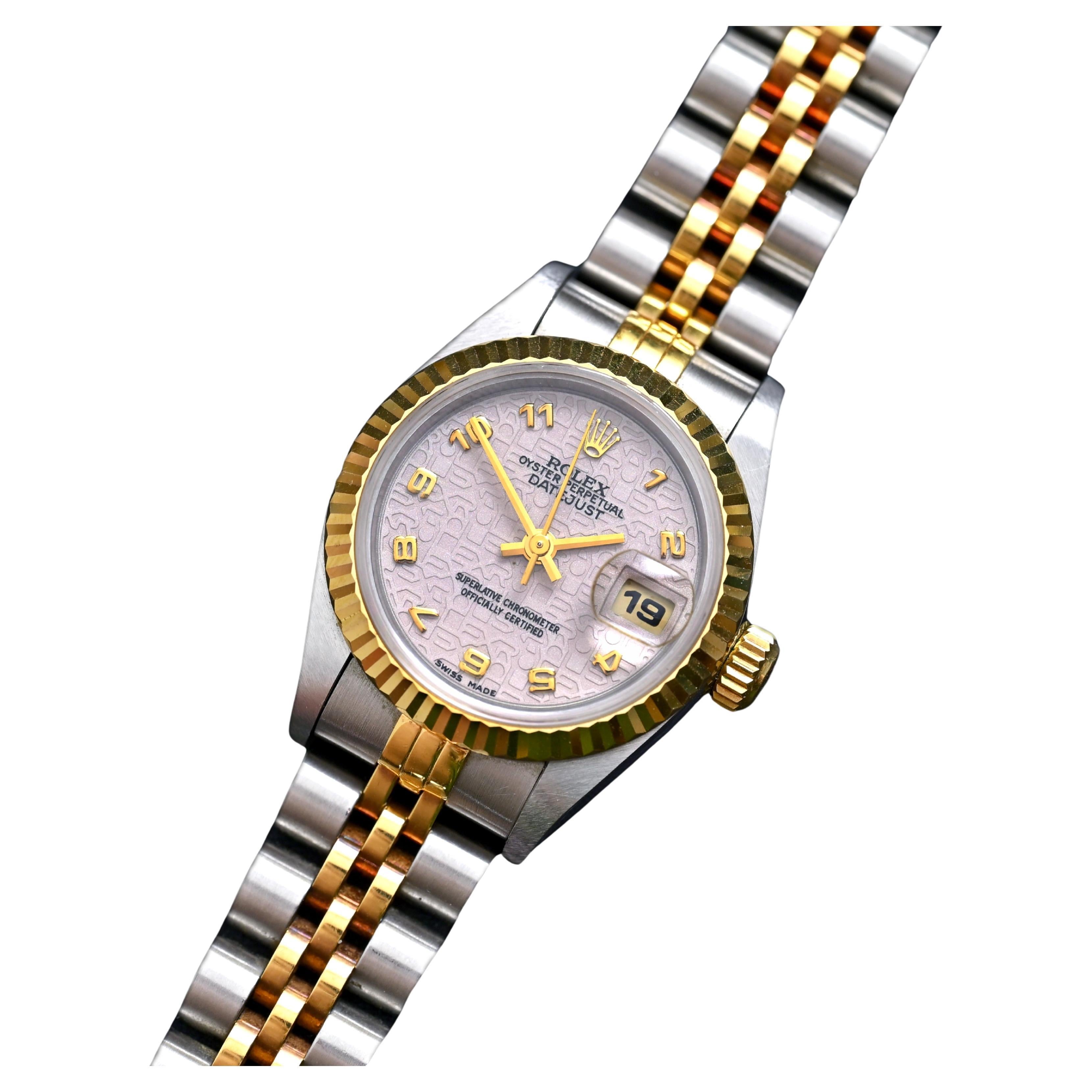 Rolex Two-Tones Lady Datejust Computer Zifferblatt w / Papier Ref. 69173 im Angebot