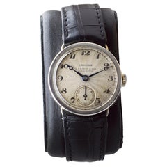 Rolex « Unicorn » argentée avec cadran Breguet guilloché d'origine, vers 1915