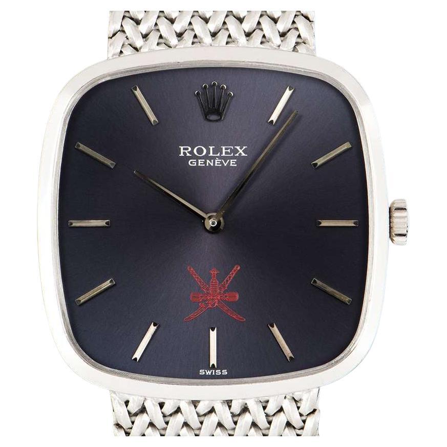 Rolex Unworn Cellini Vintage Men's 18k White Gold Purple Omani Dial 4311