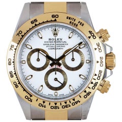 Rolex Ungetragene Cosmograph Daytona Edelstahl & 18k Gelbgold Weißes Zifferblatt B&P