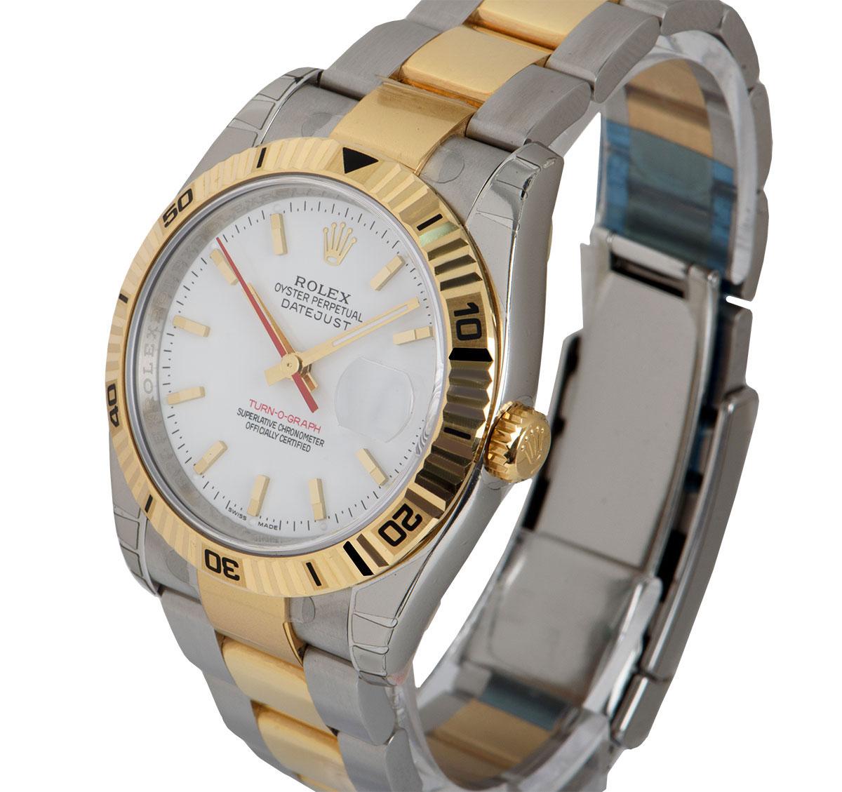 Rolex Unworn Datejust Turn-O-Graph Gents Stainless Steel & 18 Karat Yellow Gold In Excellent Condition In London, GB