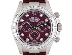 Rolex Unworn Daytona NOS White Gold Rare Rubellite Diamond Dial Diamond Bezel