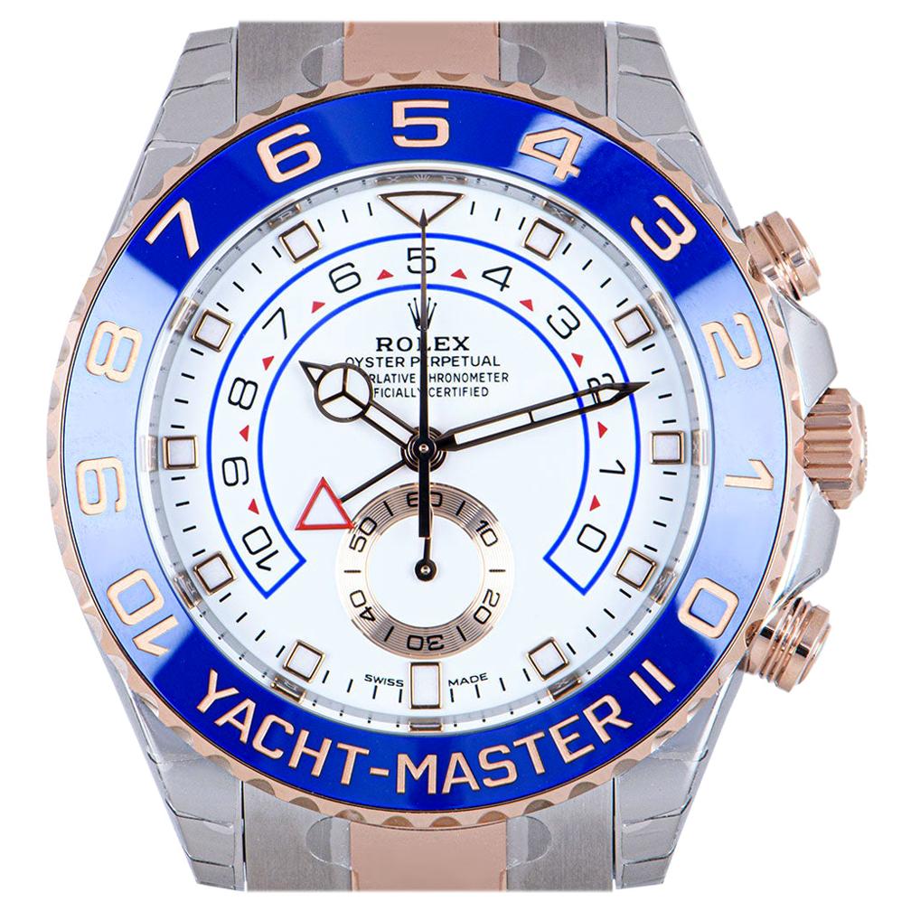 Rolex Unworn Yacht-Master II Stainless Steel and 18 Karat Gold White Dial 116681