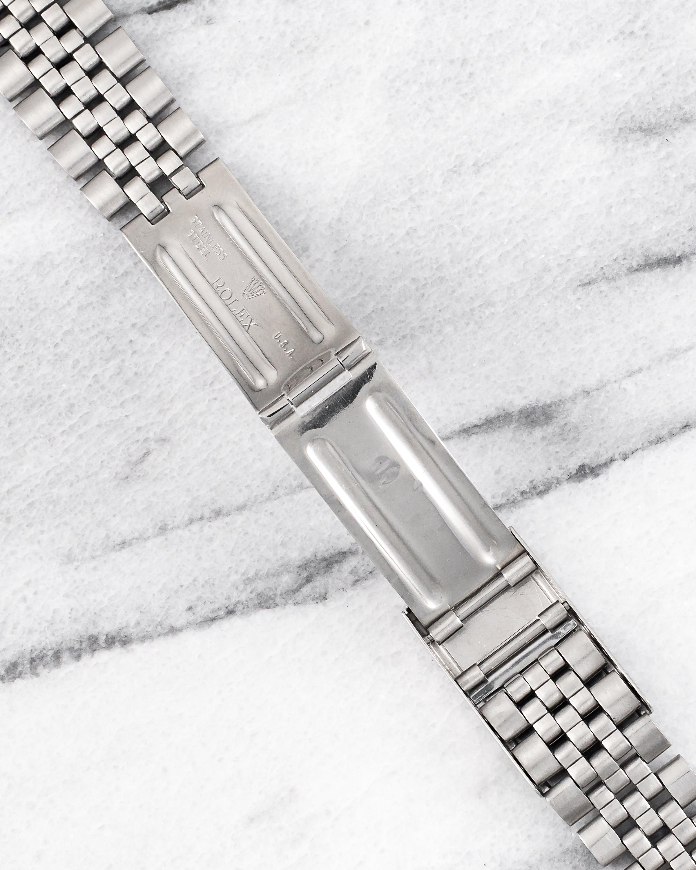 Rolex USA Jubilee Bracelet, 20mm Montre en acier inoxydable, années 1960 Bon état - En vente à New York, NY