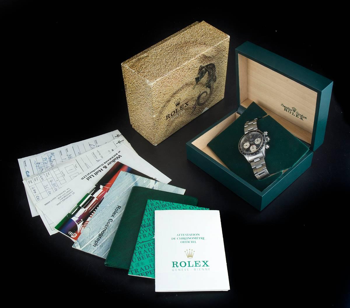 Men's Rolex Very Rare Cosmograph Daytona Big Red Steel Black Dial Manual Wind Watch