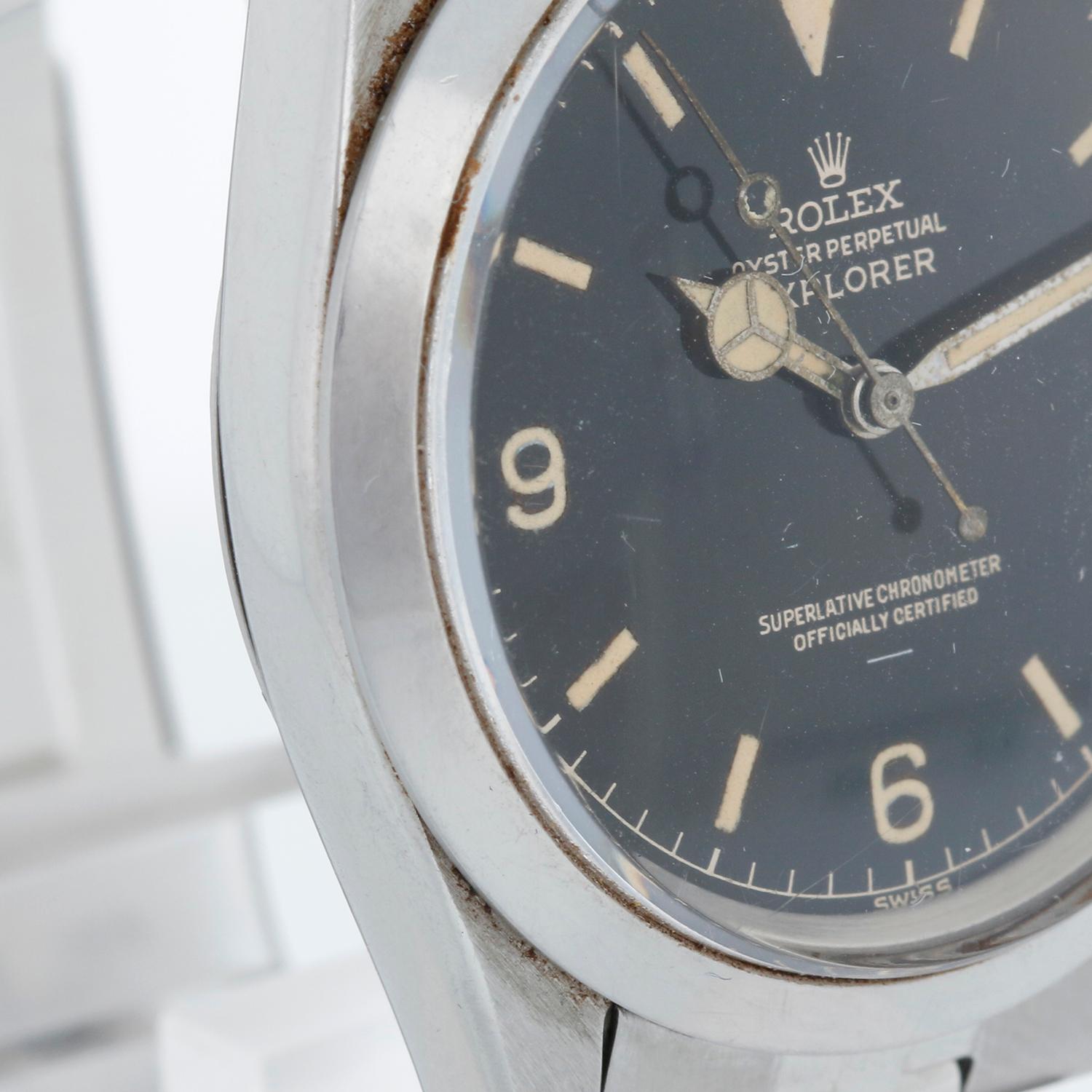 Rolex Vintage 1016 Explorer Gilt Underline Dial 1963 With Military Inscription For Sale 4