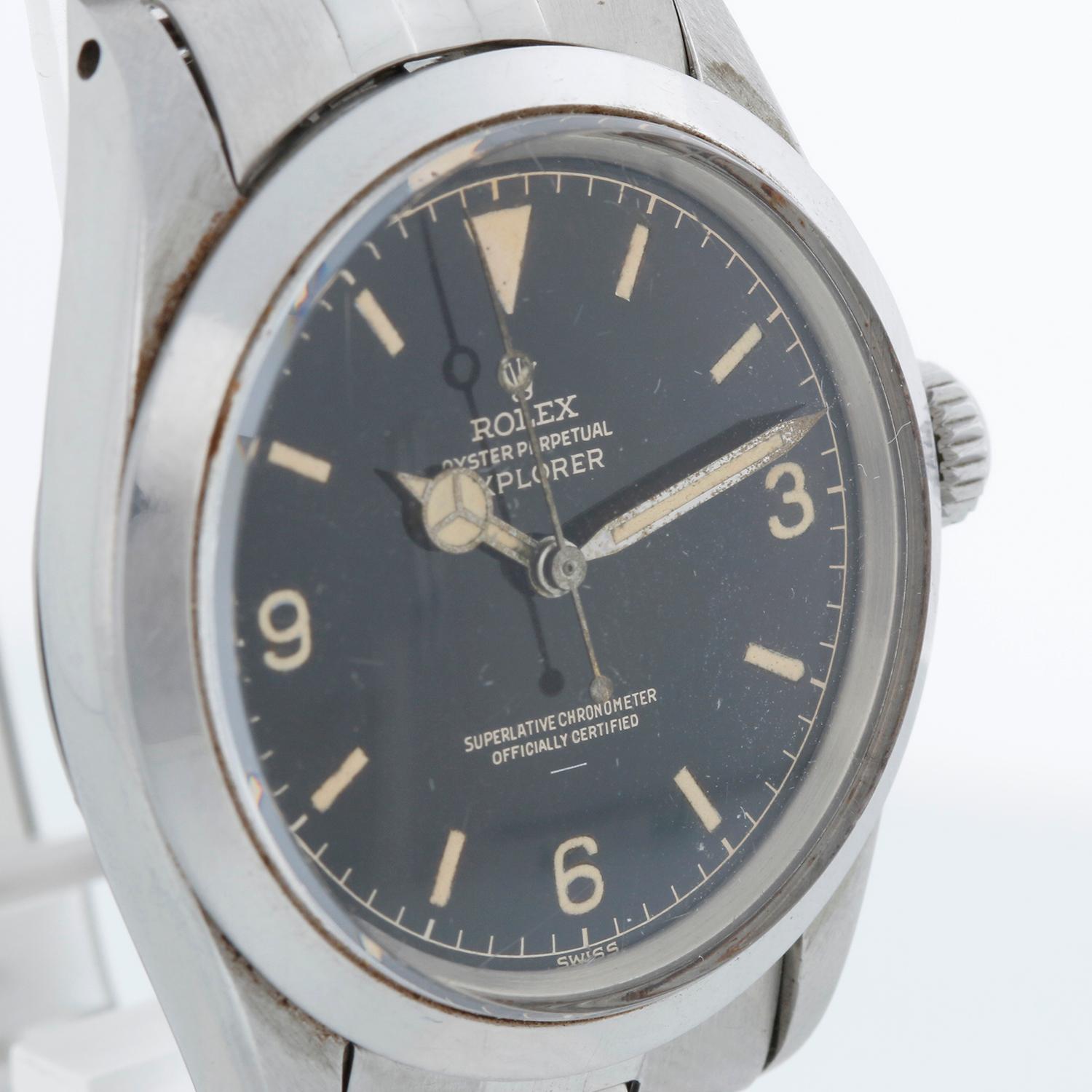 Rolex Vintage 1016 Explorer Gilt Underline Dial 1963 With Military Inscription For Sale 5