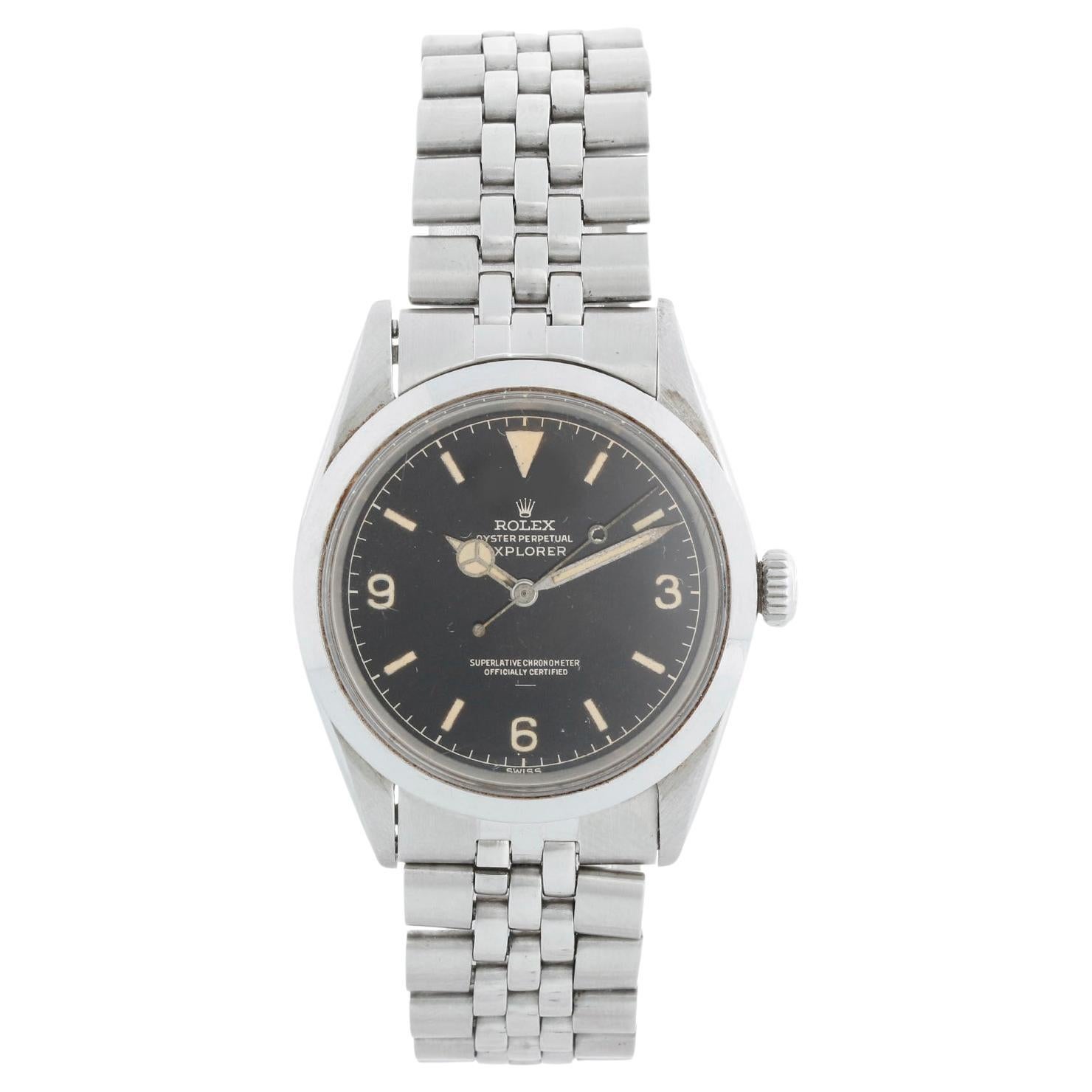 Rolex Vintage 1016 Explorer Gilt Underline Dial 1963 With Military Inscription For Sale