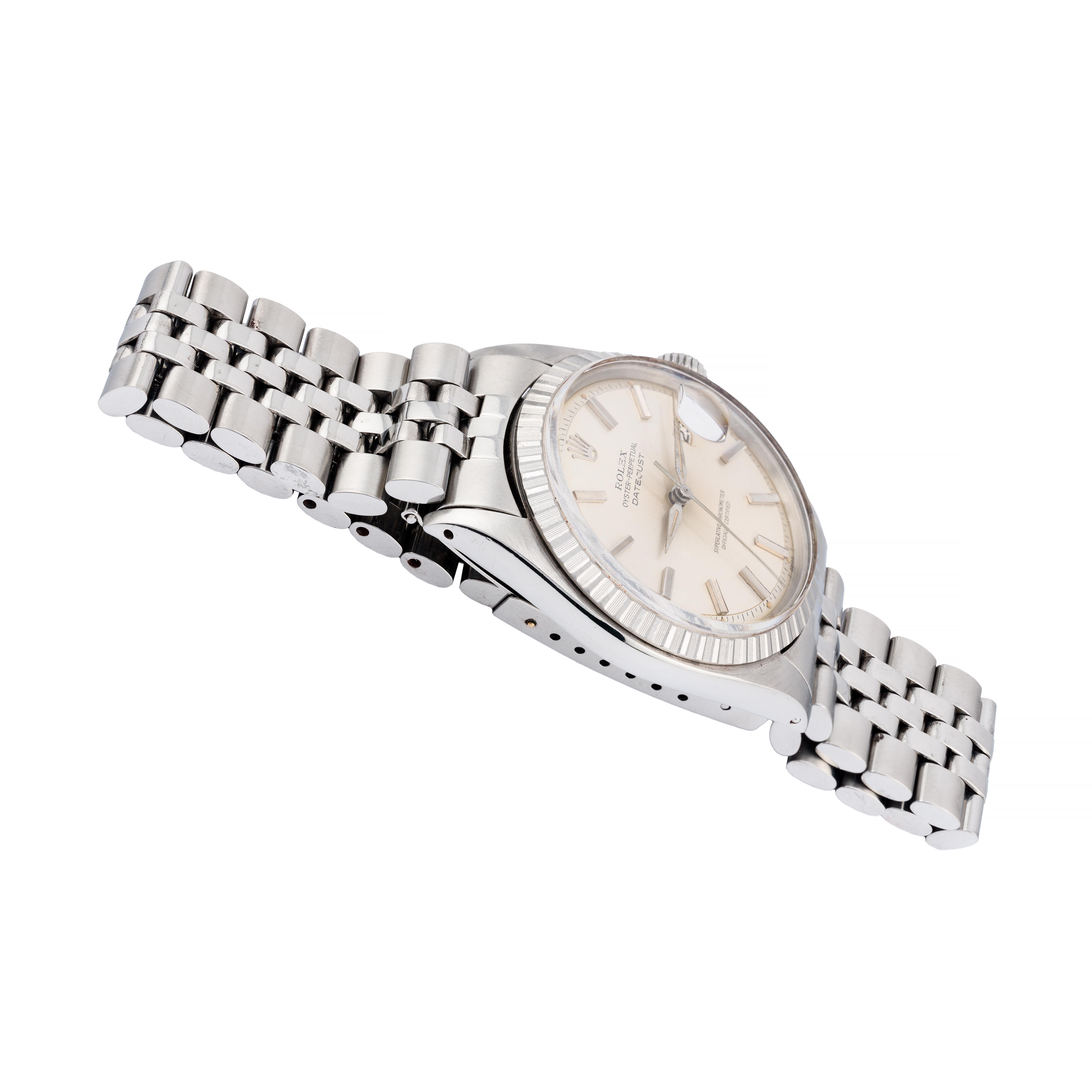 Rolex Vintage 1601 Pie Pan Datejust on Jubilee Bracelet In Excellent Condition In Boston, MA