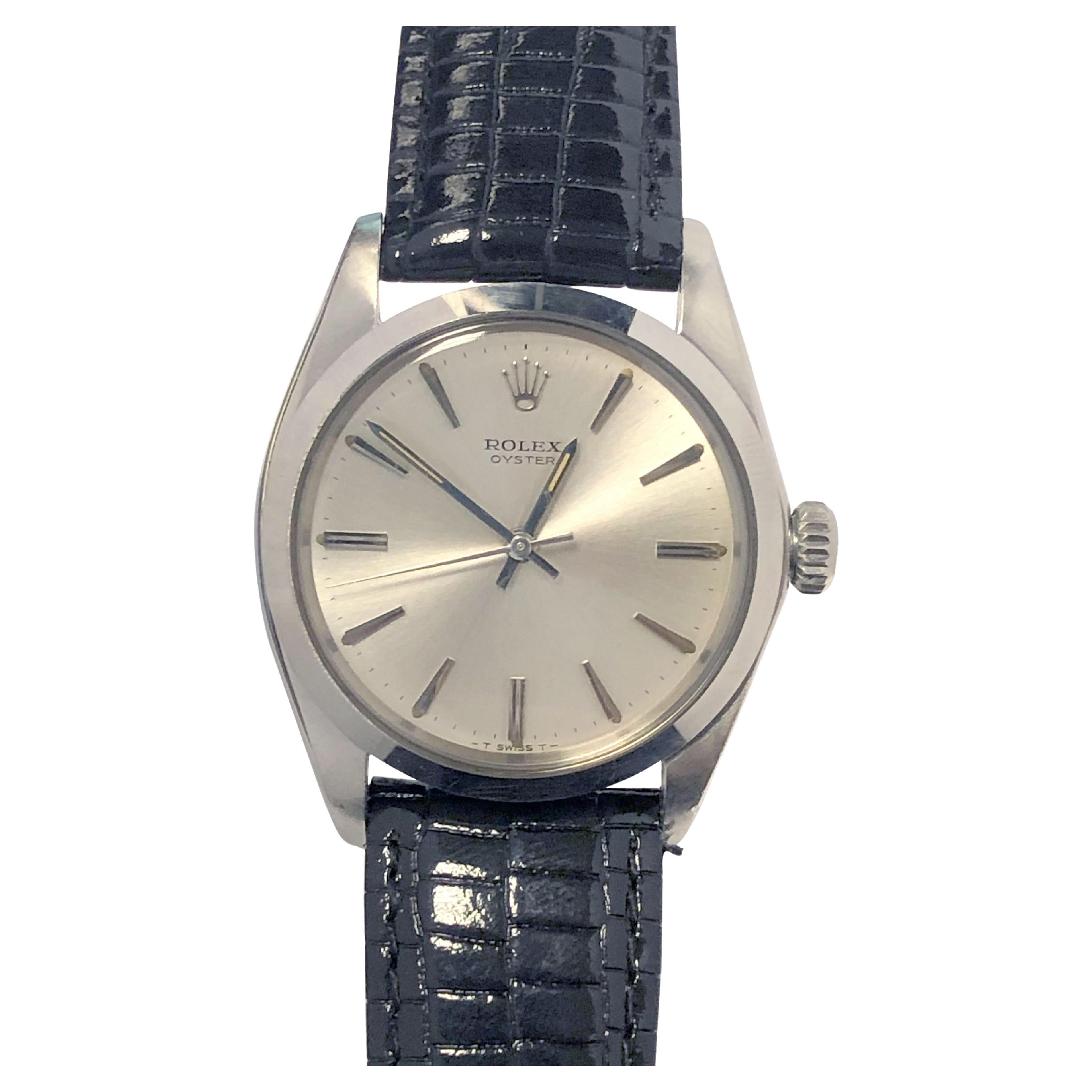 Rolex Vintage 1959 Oyster Manual Wind Stainless Steel Wrist Watch For Sale