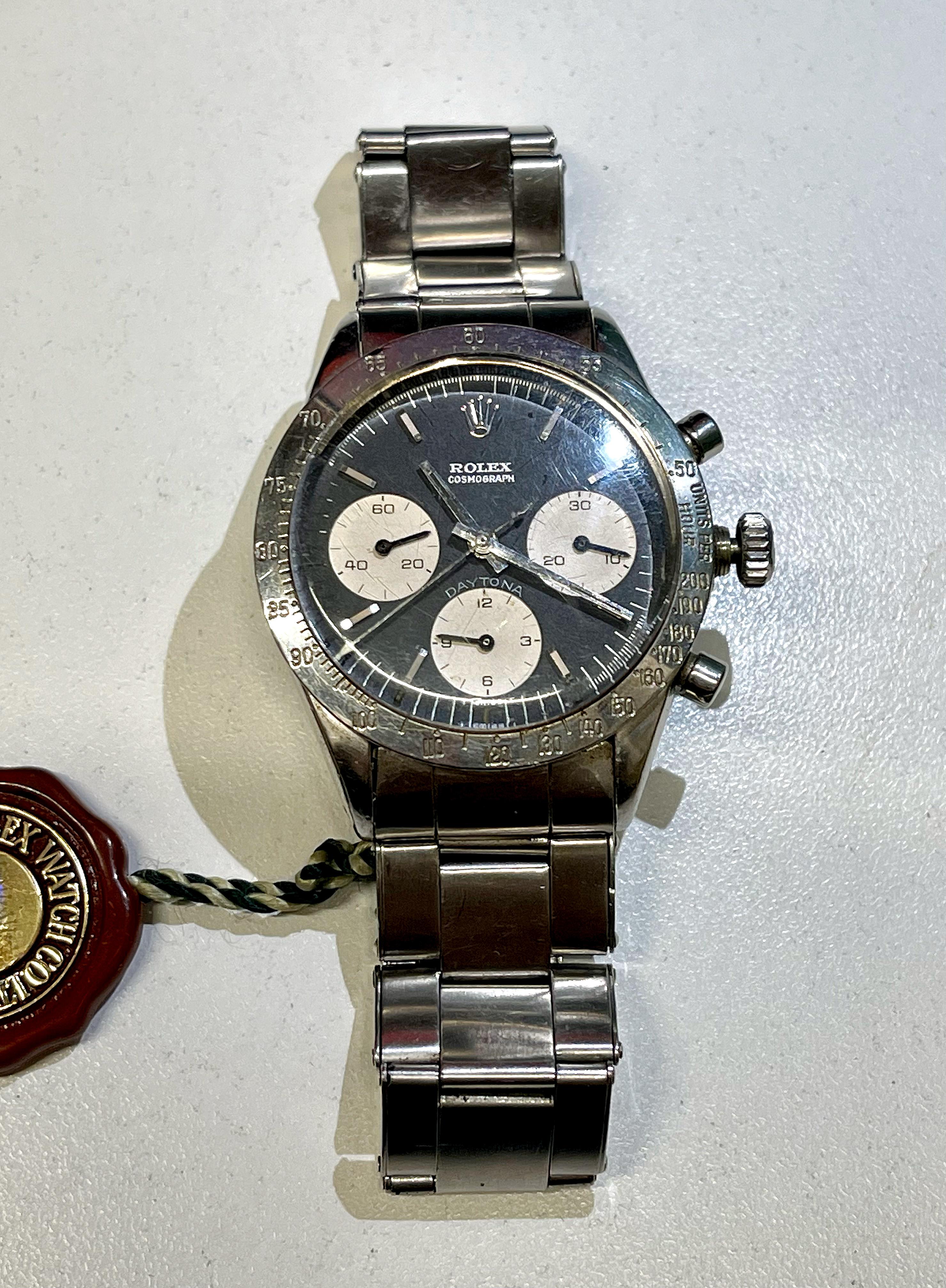 Rolex Vintage 1969 Daytona Cosmograph Stainless Steel & Black with 3 Sub-Dials For Sale 1
