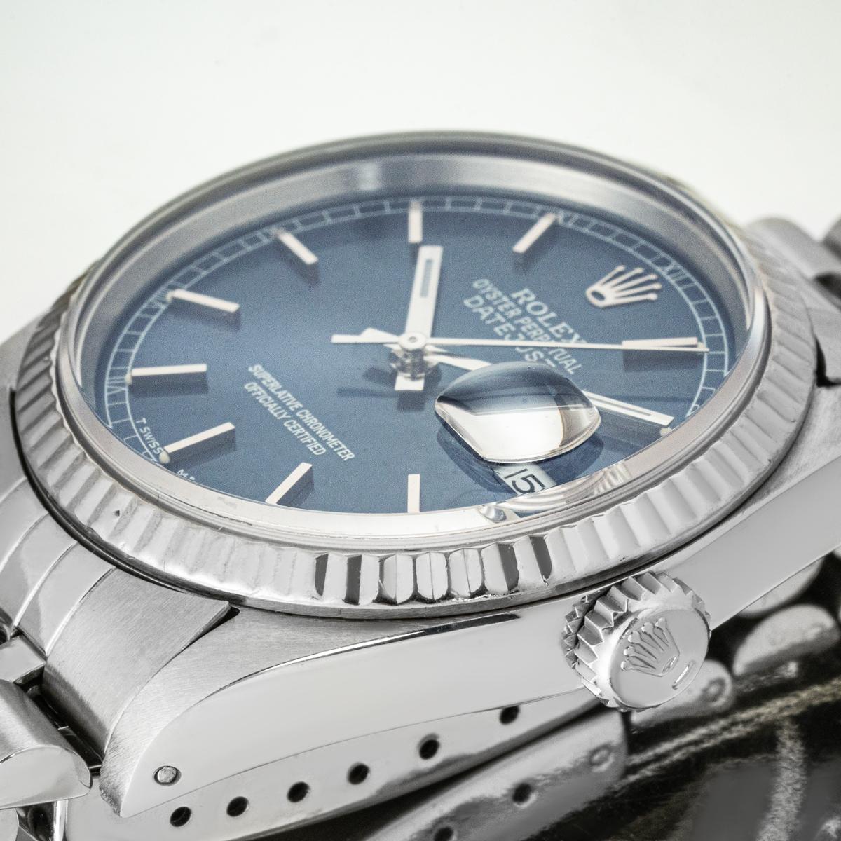 Rolex Vintage Datejust Blue Dial 16234 en Excelente estado para la venta en Mayfair, London, London