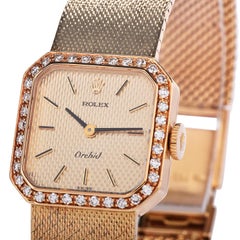 Rolex Vintage Diamond Cellini Mechanical 18K Yellow Gold Ladies Watch