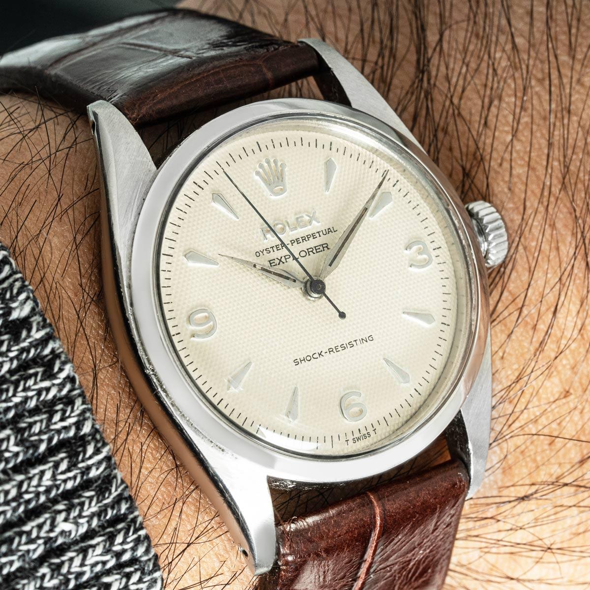Rolex Vintage Explorer Honeycomb Dial 6298 For Sale 4