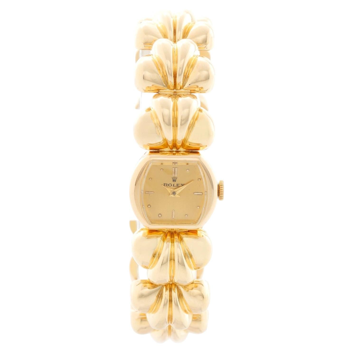 Rolex Vintage Extrem seltene Damen Gelbgold Cocktail Uhr Ref 4492 im Angebot