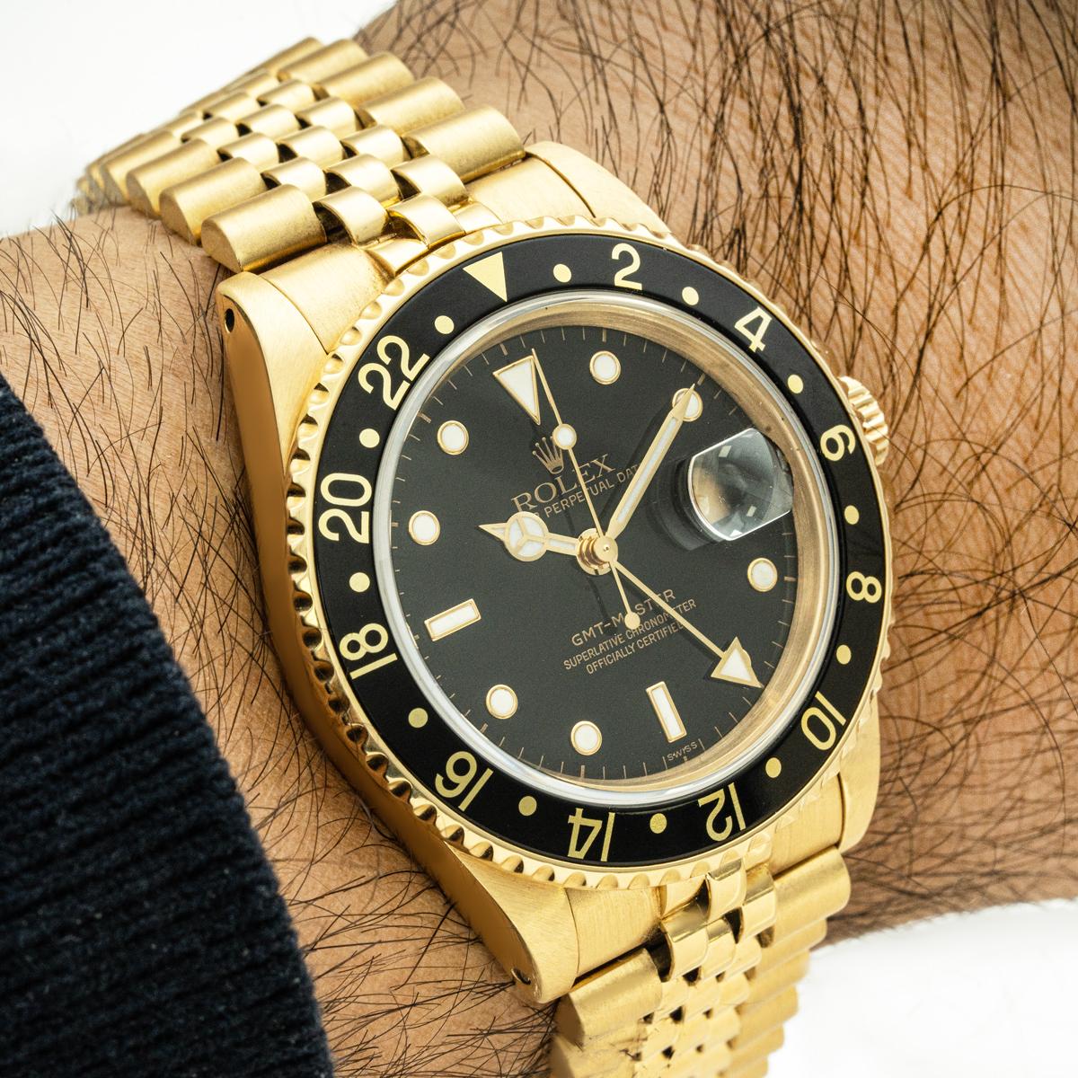 Rolex Vintage GMT-Master Or Jaune 16758 en vente 4