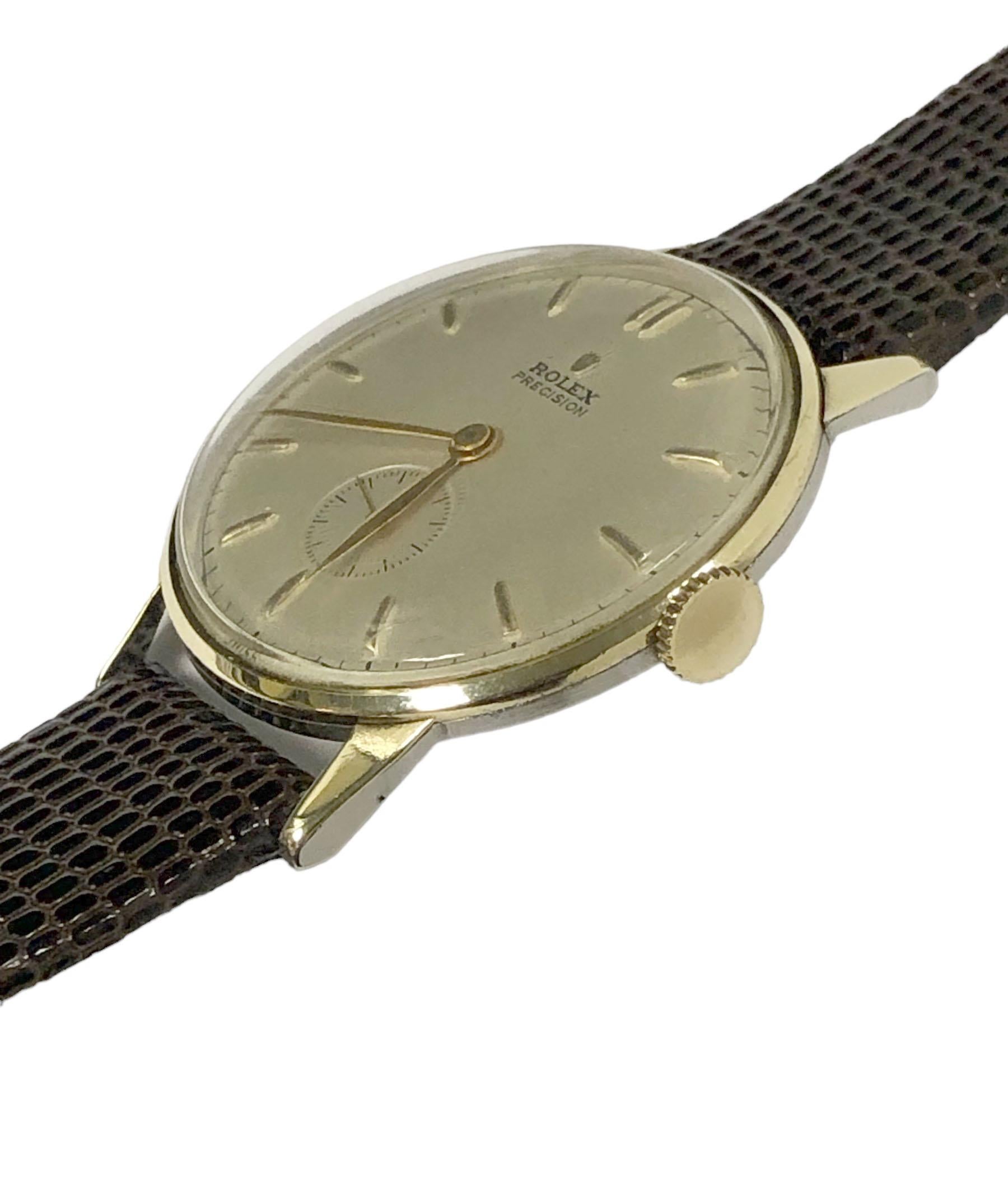 Women's or Men's Rolex Vintage Gold Top and Steel back Larger Manual Wind Wrist Watch For Sale