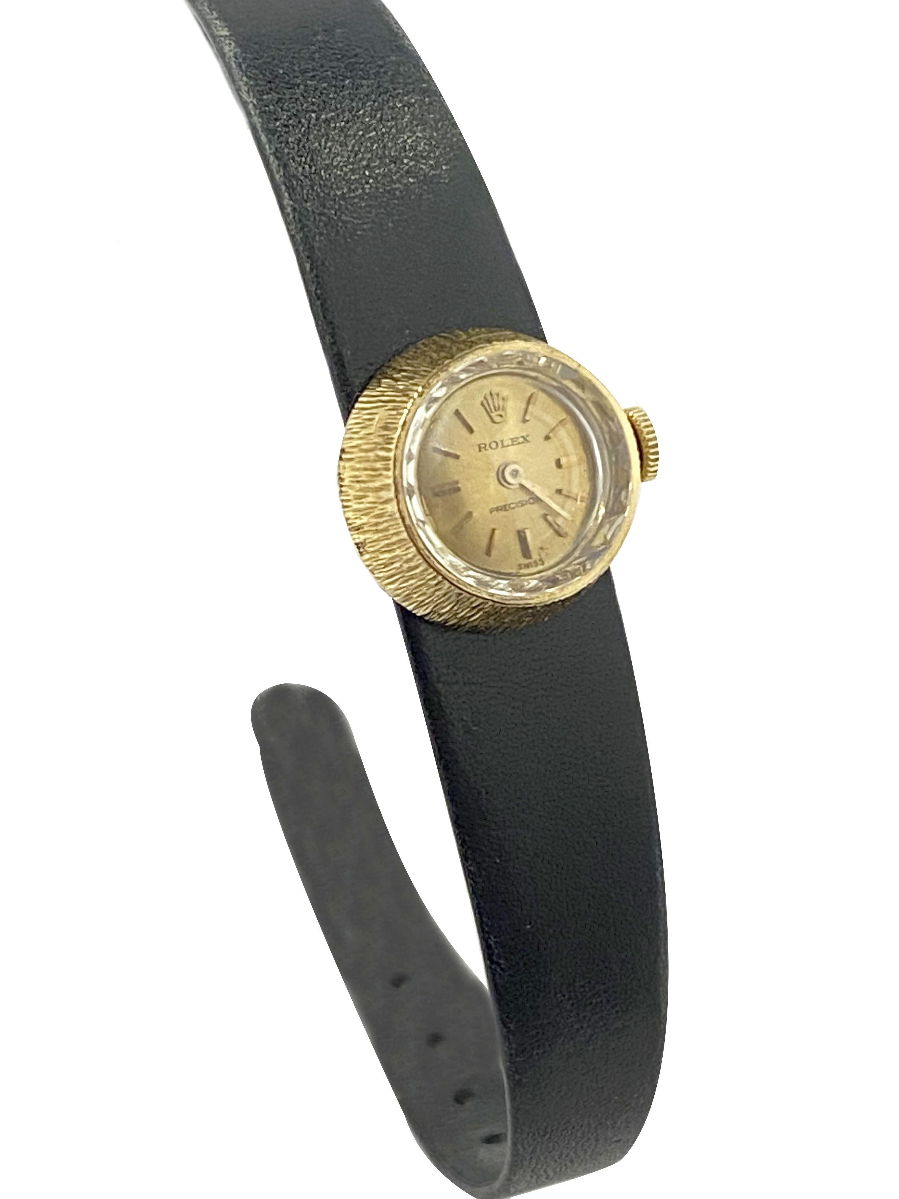 Rolex Vintage Orchid Ladies 18k Yellow Gold Mechanical Wrist Watch 1
