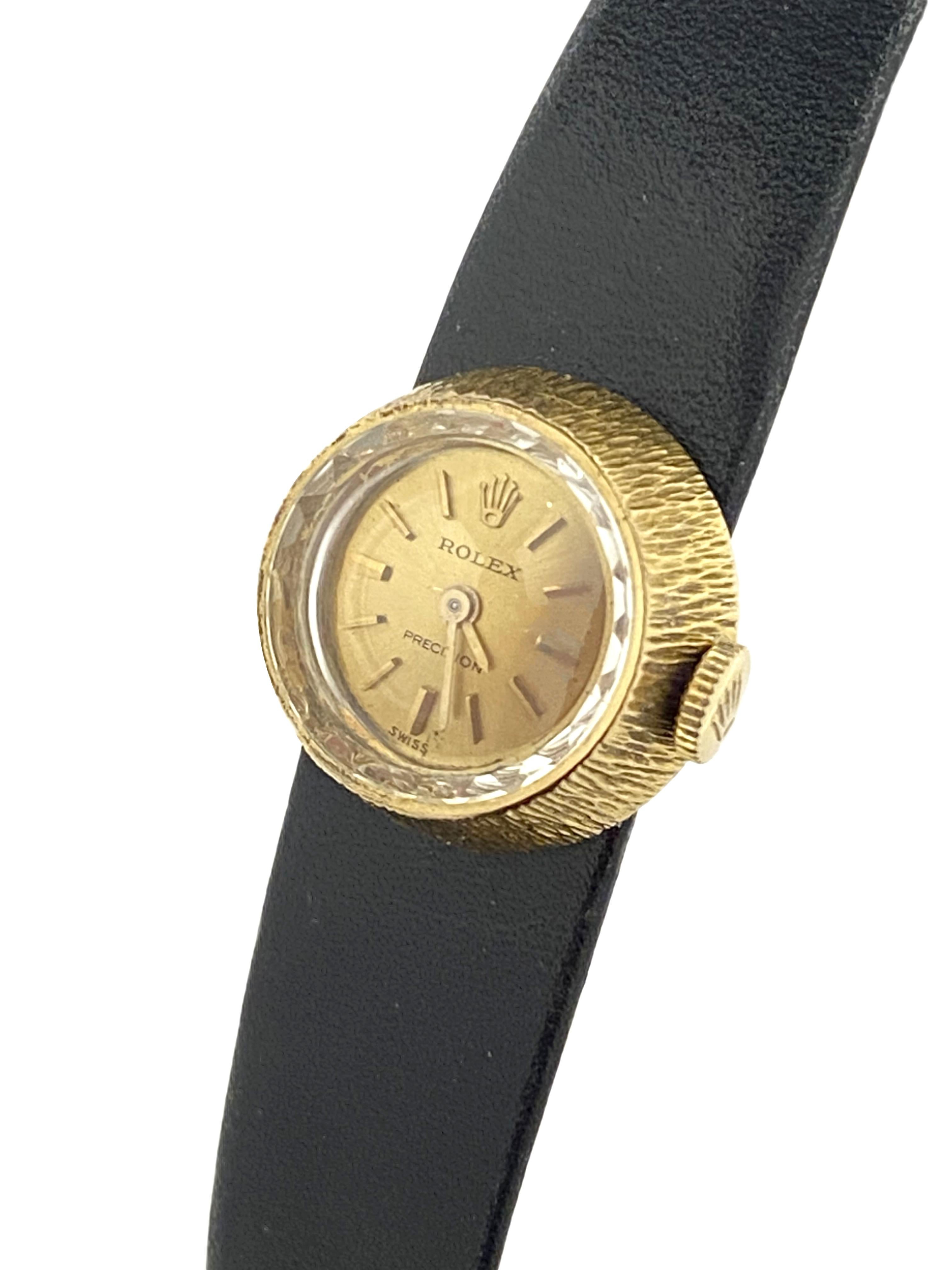 Rolex Vintage Orchid Ladies 18k Yellow Gold Mechanical Wrist Watch 2