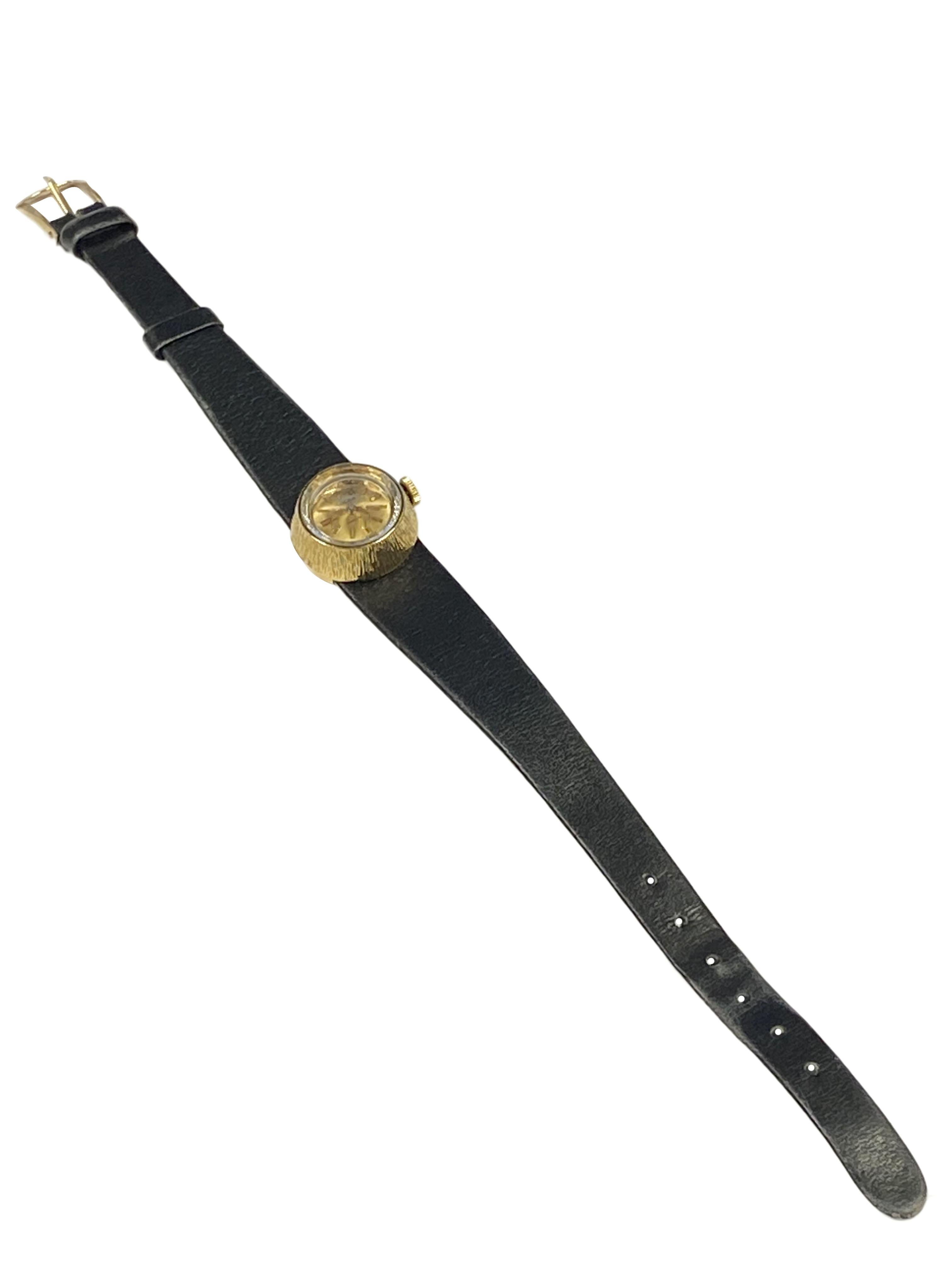Rolex Vintage Orchid Ladies 18k Yellow Gold Mechanical Wrist Watch 4