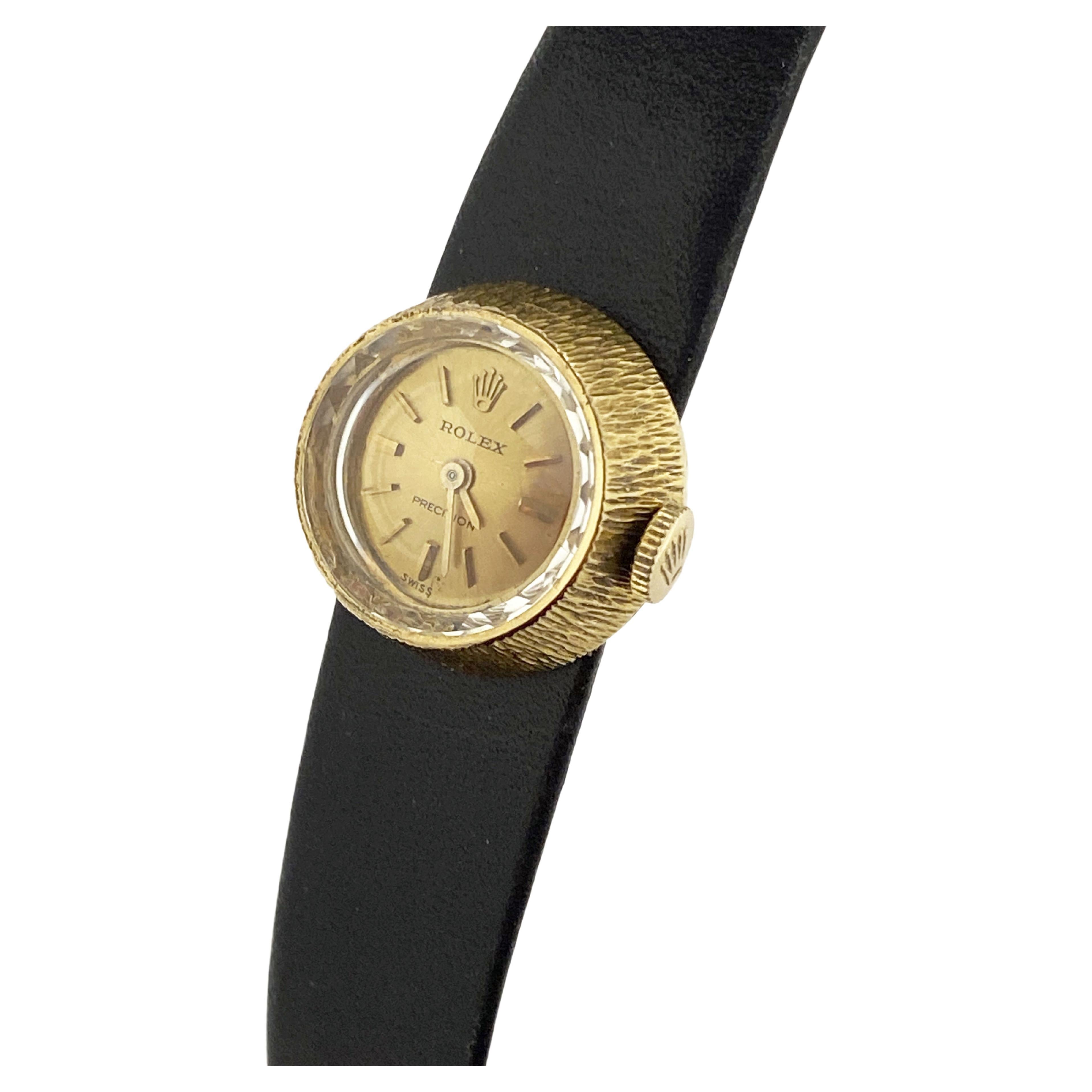 Rolex Vintage Orchid Ladies 18k Yellow Gold Mechanical Wrist Watch