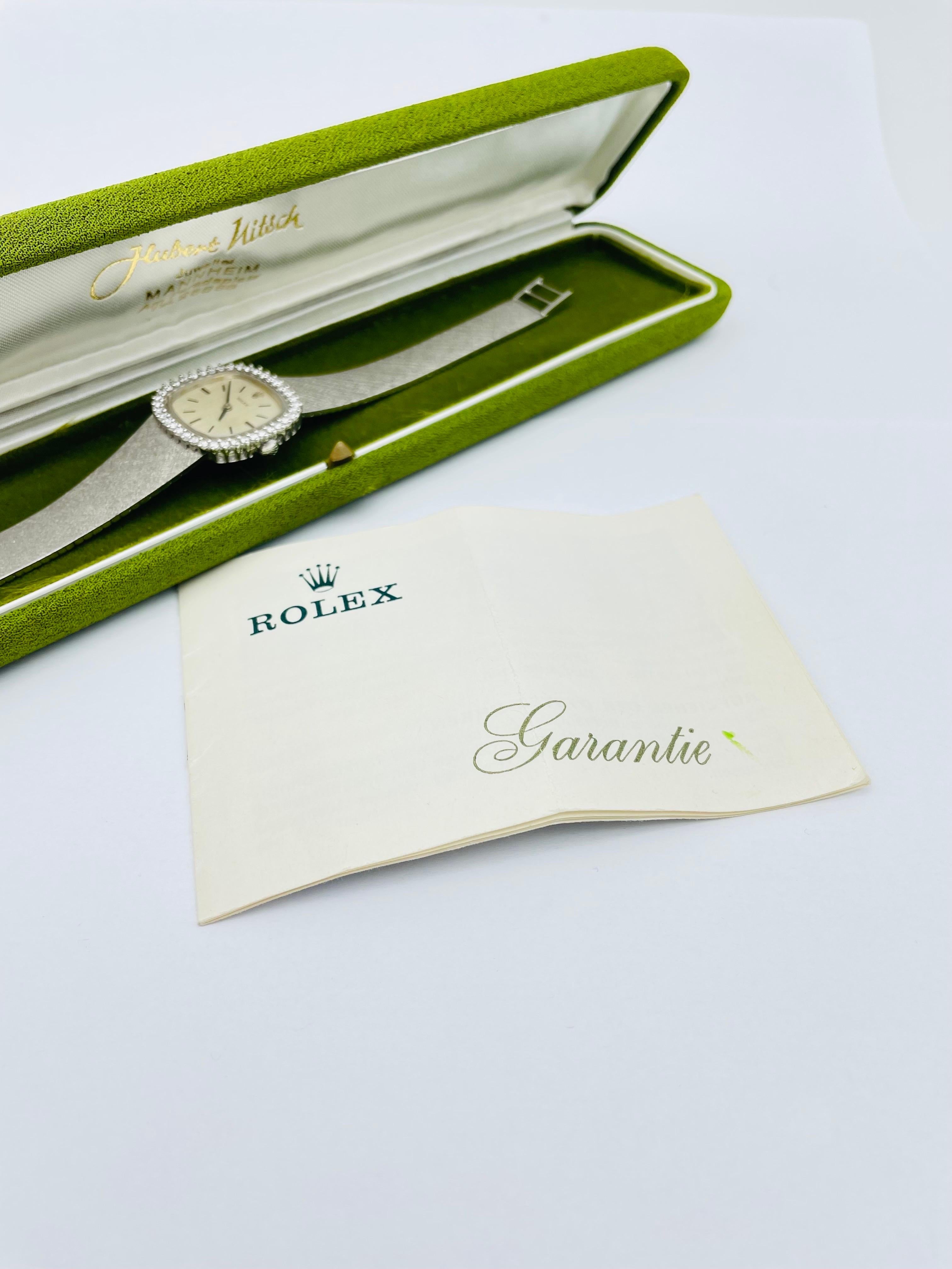 Rolex Vintage Orchid White Gold with Diamond Bezel on Bracelet 3