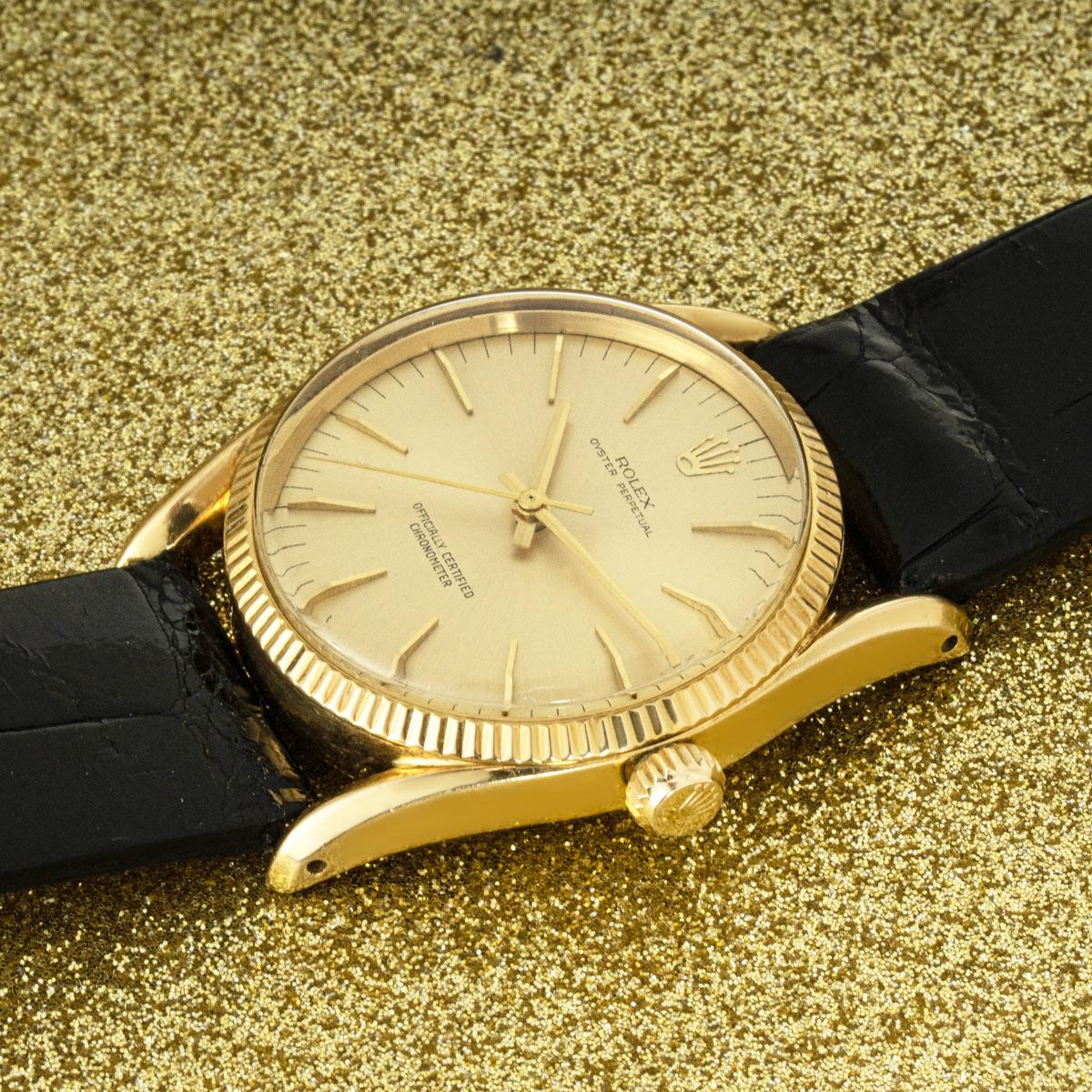 Rolex Vintage Oyster Perpetual Gelbgold 6593 im Angebot 1