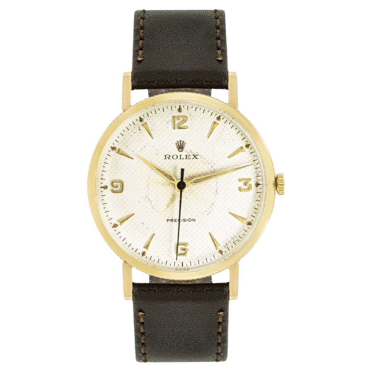 Rolex Vintage Precision 9ct Coin Edged Honeycomb Dial