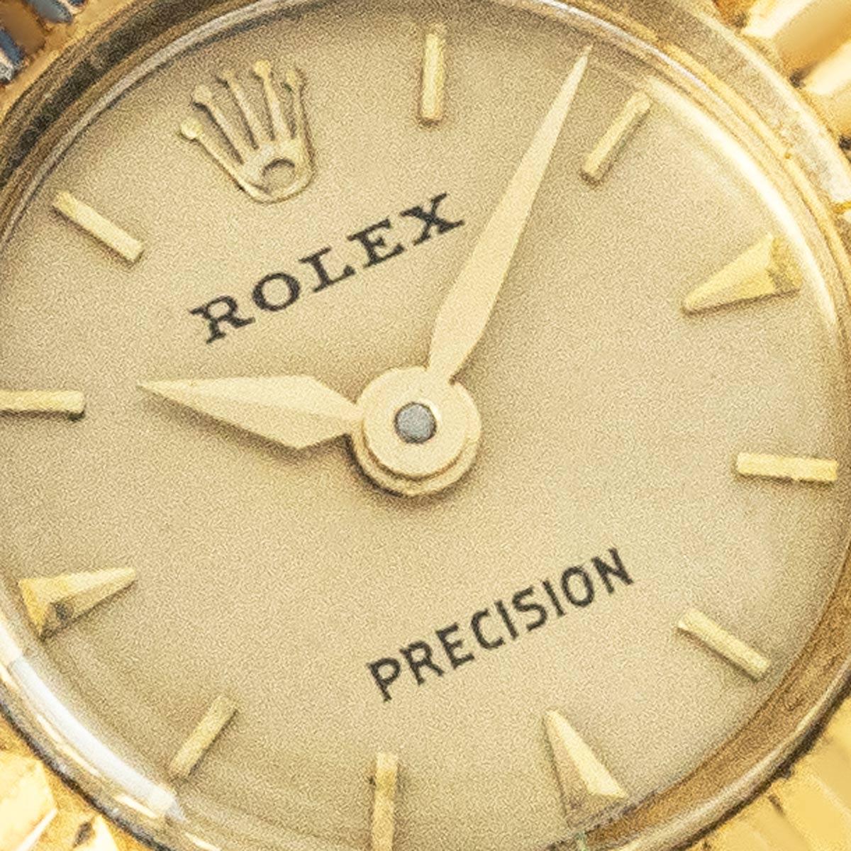 Rolex Vintage Precision Chameleon Yellow Gold 8788 In Good Condition For Sale In London, GB