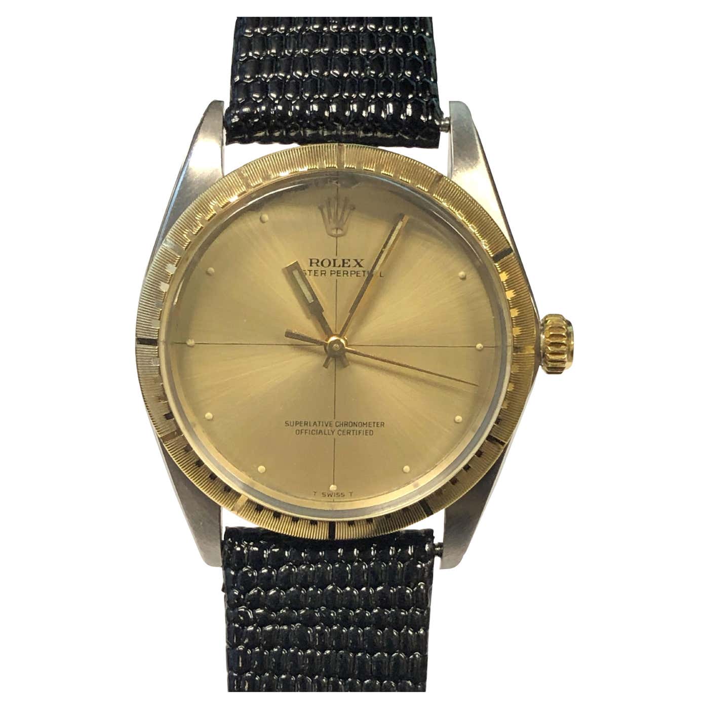 Rolex Vintage Ref 1038 Steel and 18k Zephyr Bezel Automatic Wrist Watch ...