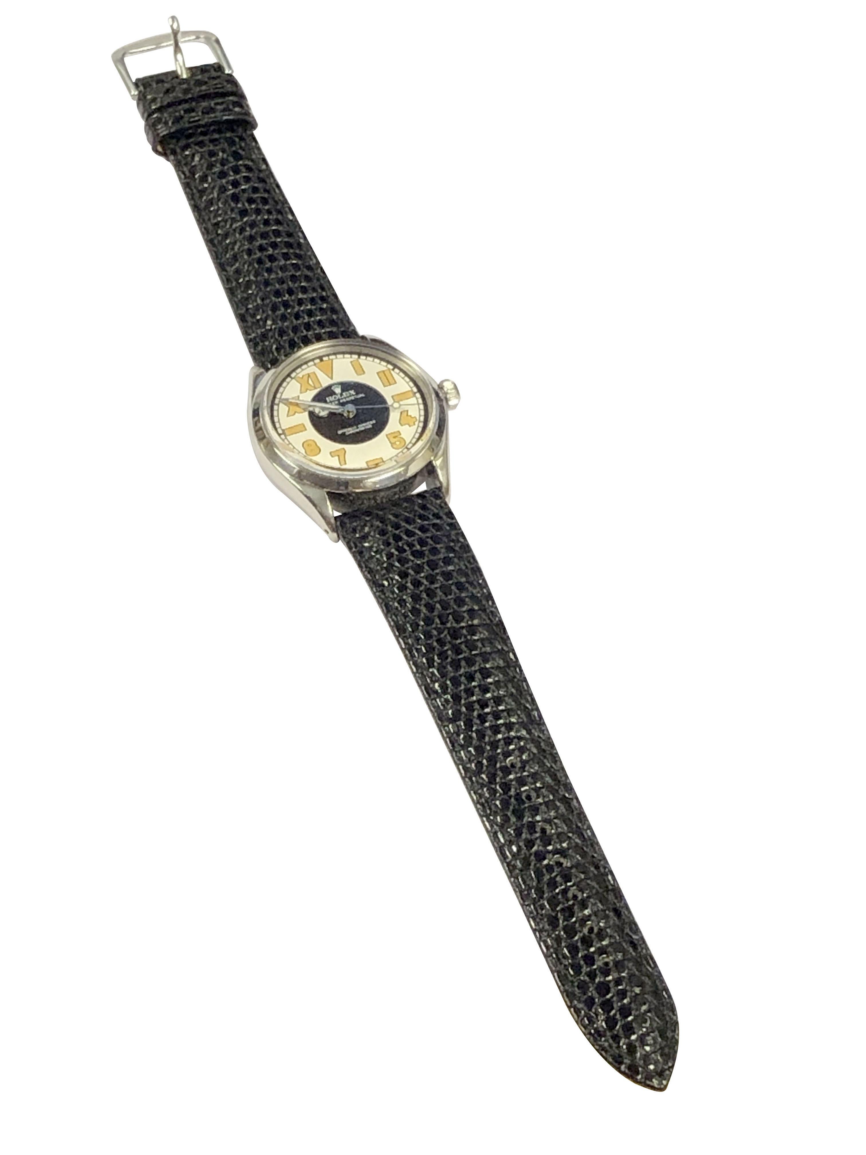 Rolex Vintage Ref 5500 Steel cased Automatic watch with Bubble Back Style Dial For Sale 1