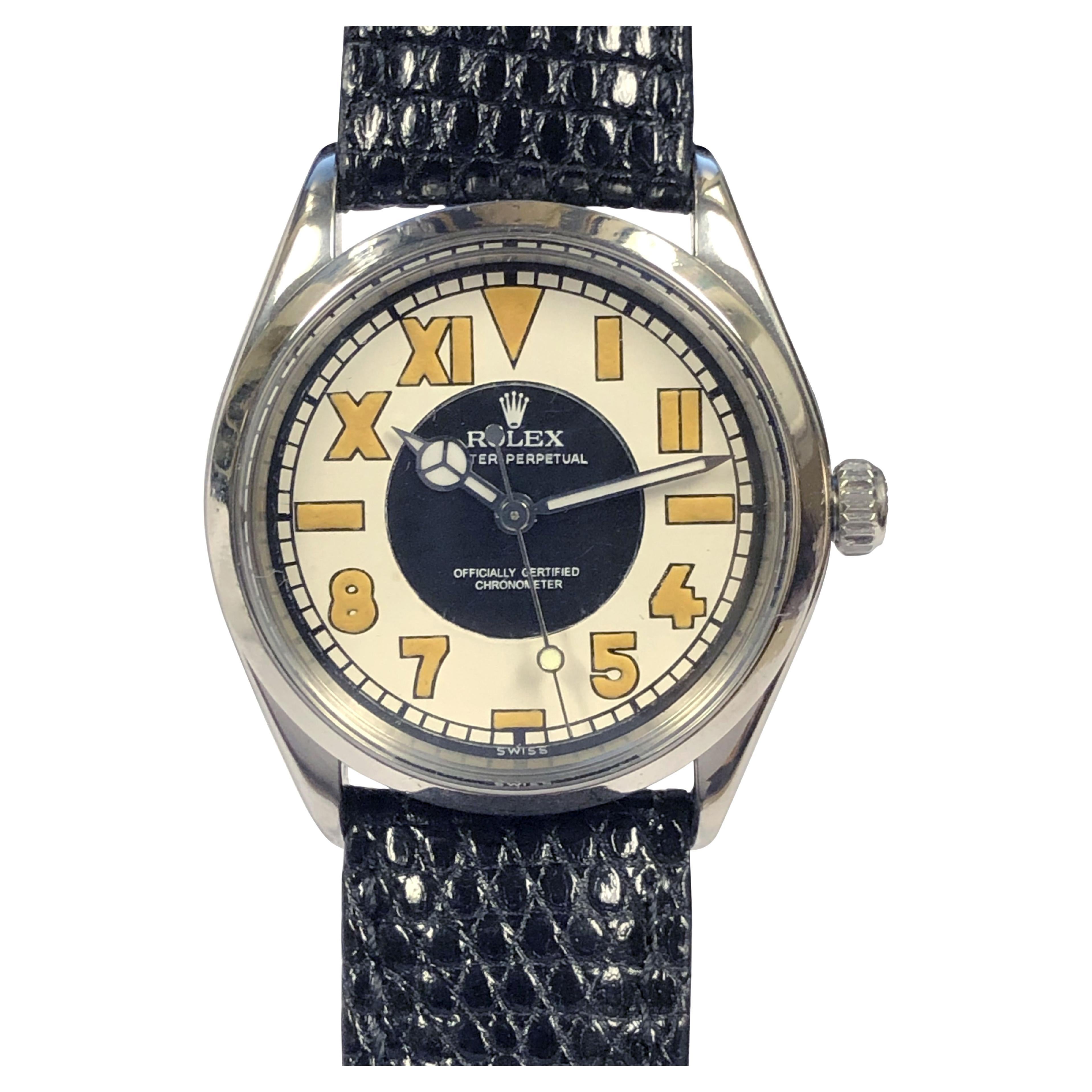 Rolex Vintage Ref 5500 Steel cased Automatic watch with Bubble Back Style Dial