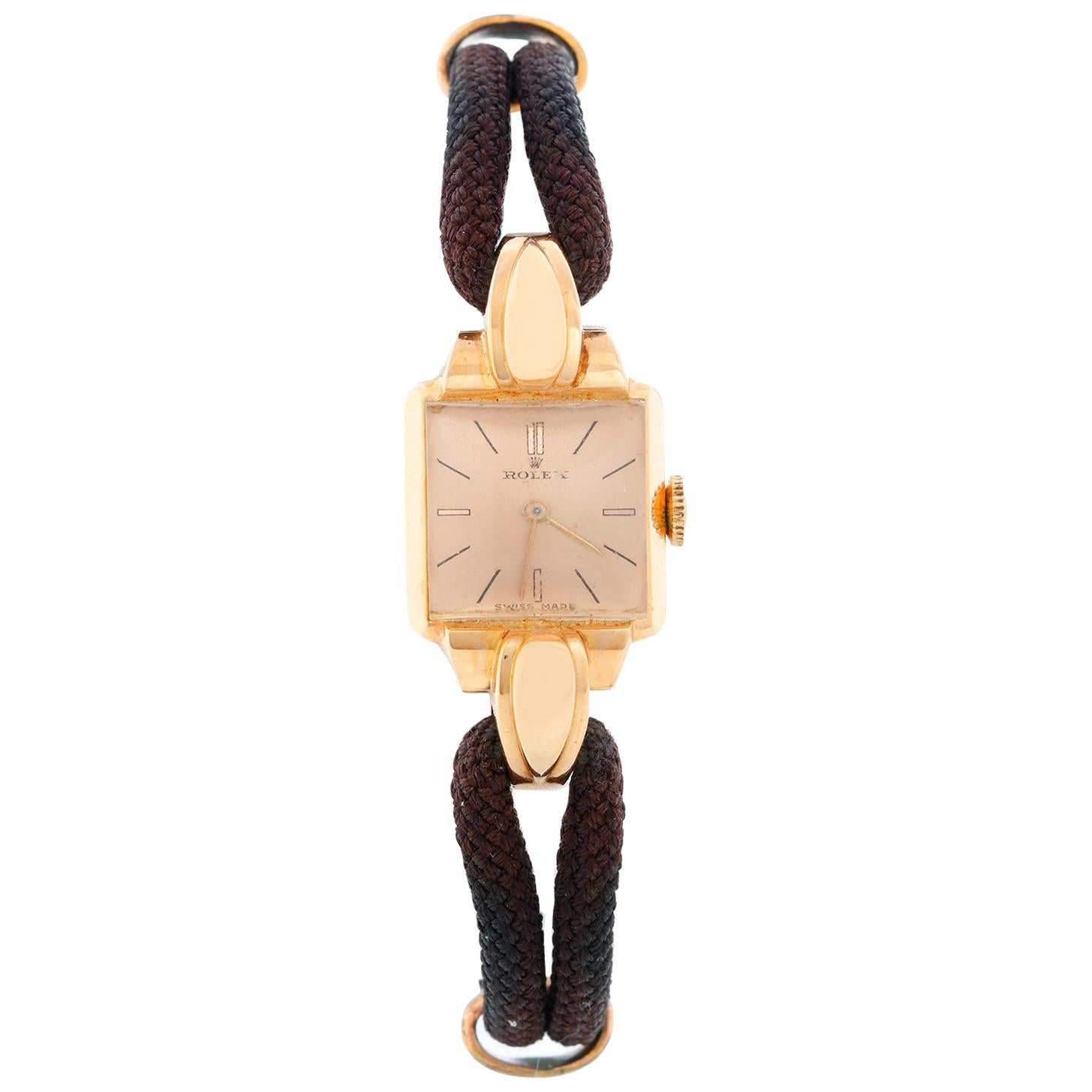 Rolex Vintage Rose Gold Ladies Dress Watch