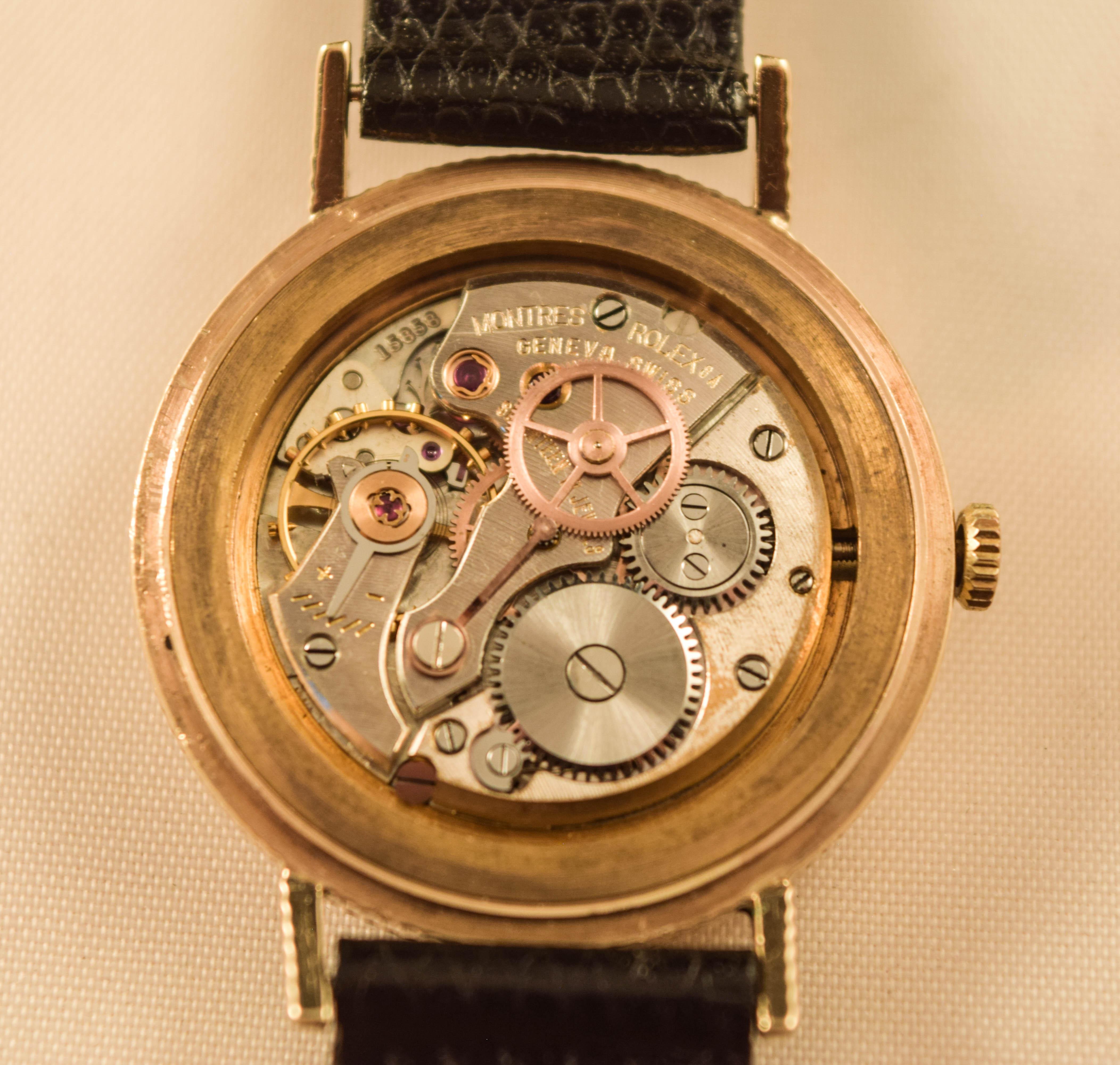 Rolex Coin Edge Vintage Solid gold rare  watch For Sale 10