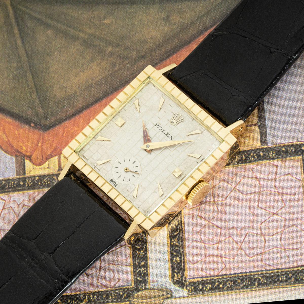 Rolex Vintage Square Precision Yellow Gold 8726 For Sale 3