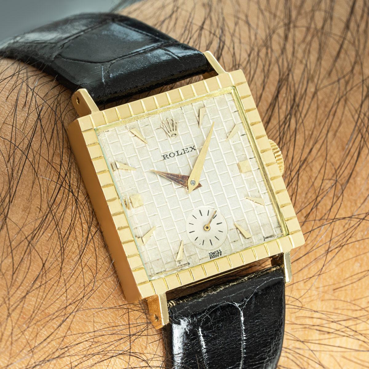 Rolex Vintage Square Precision Yellow Gold 8726 For Sale 4