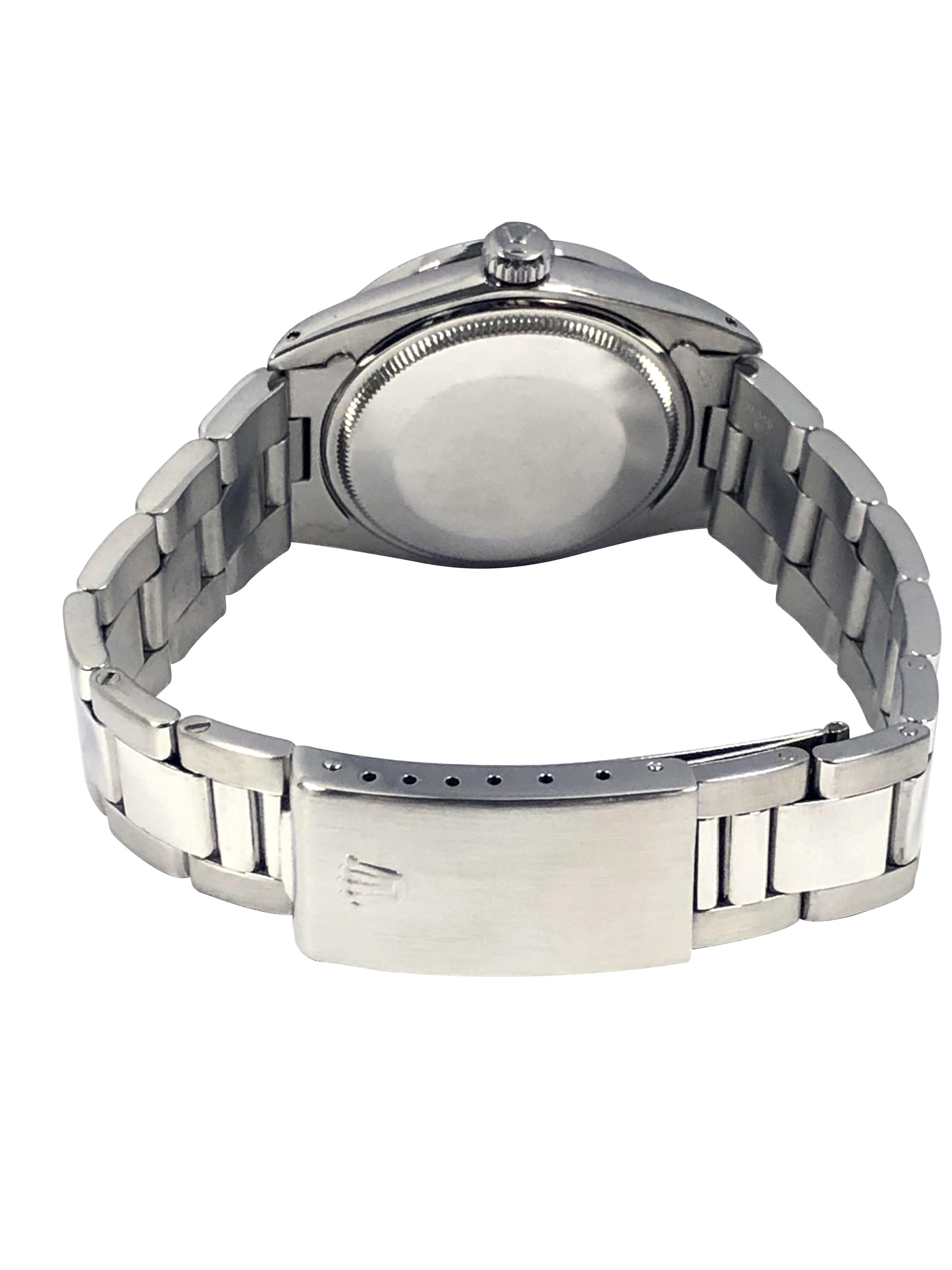 Women's or Men's Rolex Vintage Steel Date Model 1501 Black Dial Wrist Watch For Sale