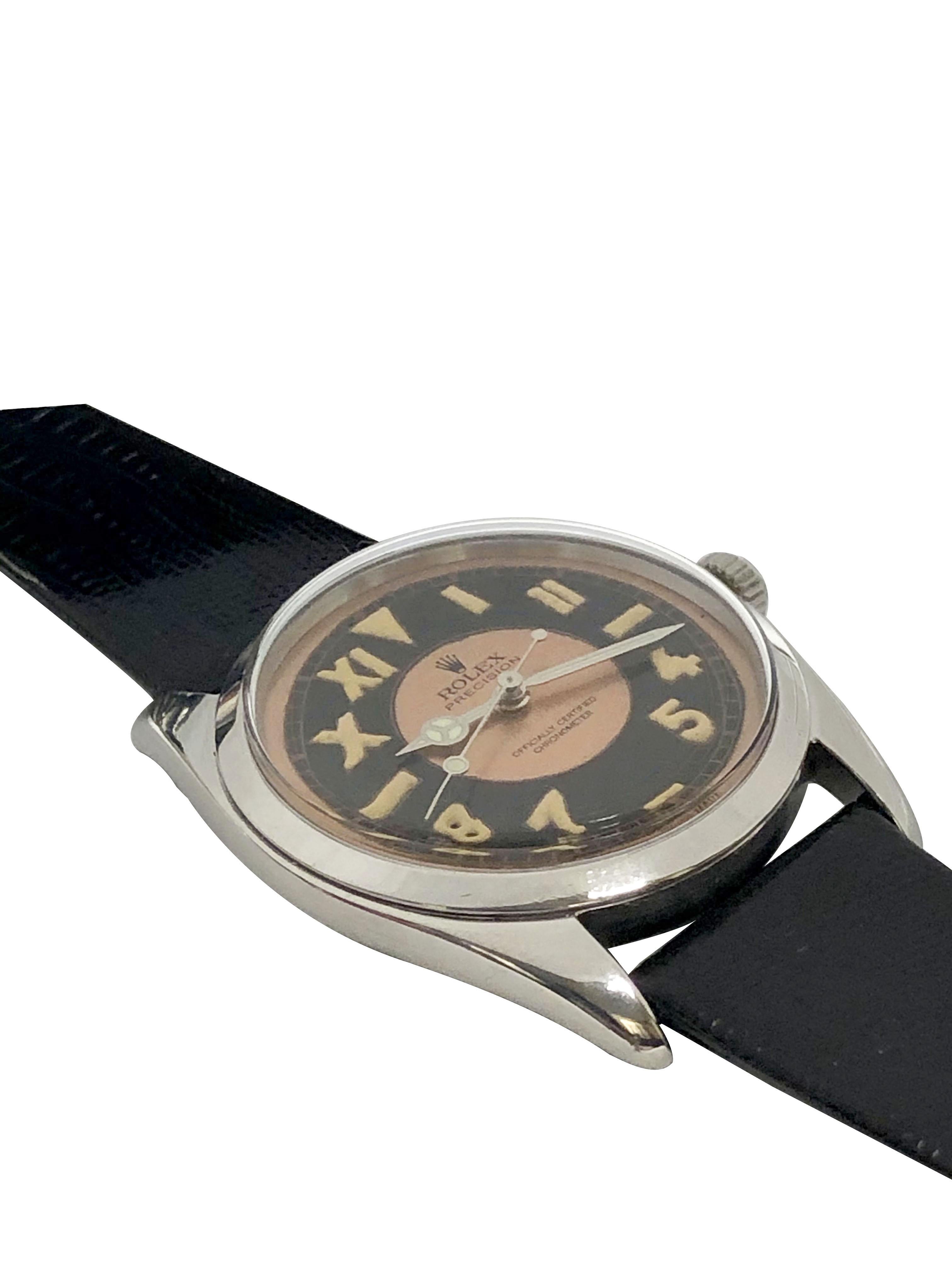 Rolex Montre-bracelet vintage en acier à remontage manuel Réf. 6424 Unisexe en vente