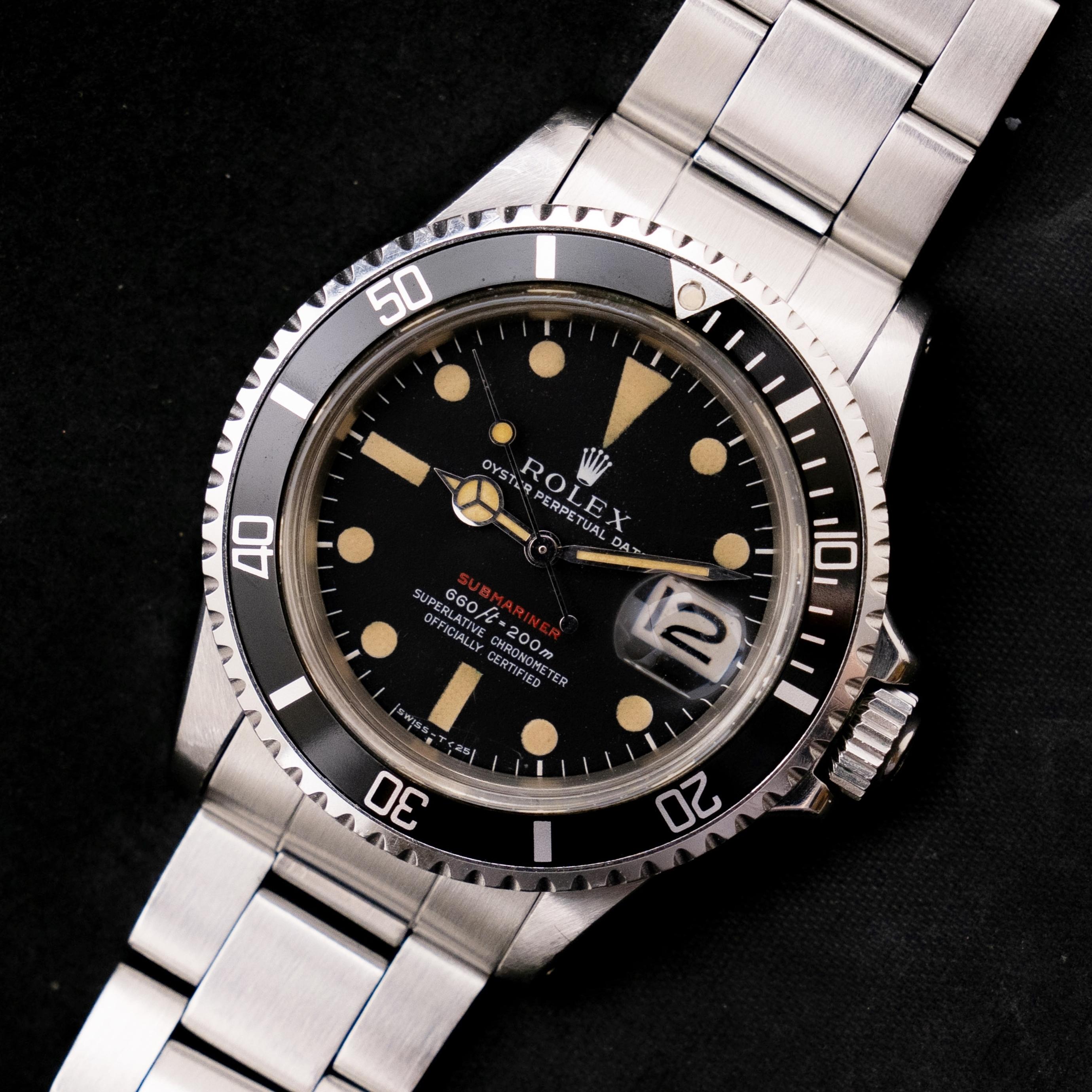 Brand: Vintage Rolex
Model: 1680
Year: 1970
Serial number: 29xxxxx
Reference: C03865

Case: Show sign of wear with slight polish from previous; inner case back stamped 1680 IV.70

Dial: Excellent Aged Condition Tritium Dial where the lumes have