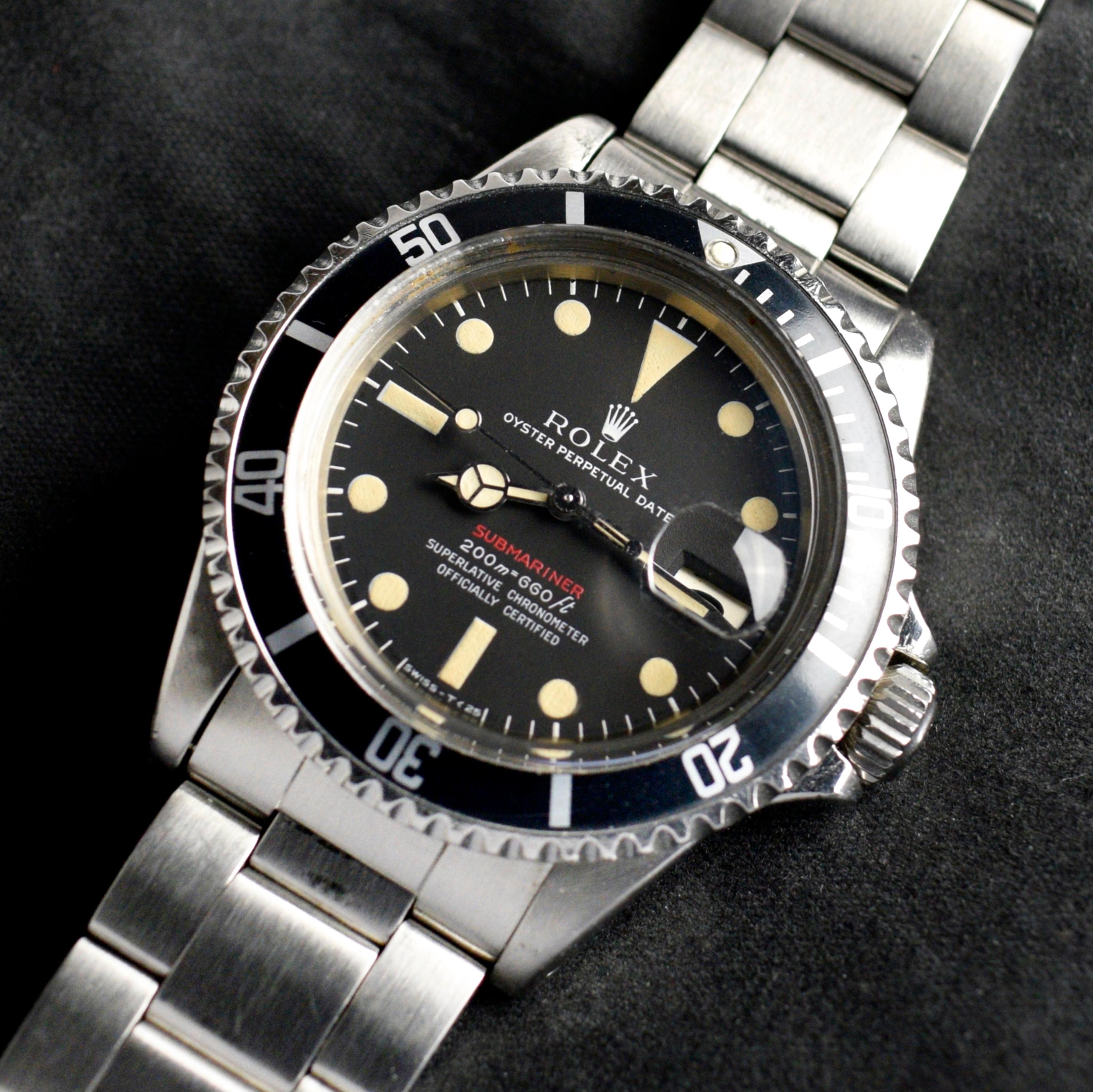 Brand: Vintage Rolex
Model: 1680
Year: 1969
Serial number: 22xxxxx
Reference: C03596

Case: Show sign of wear with very slight light polish from previous; inner case back stamped 1680 III 69

Dial: Excellent Condition Tritium Meter First Single Red